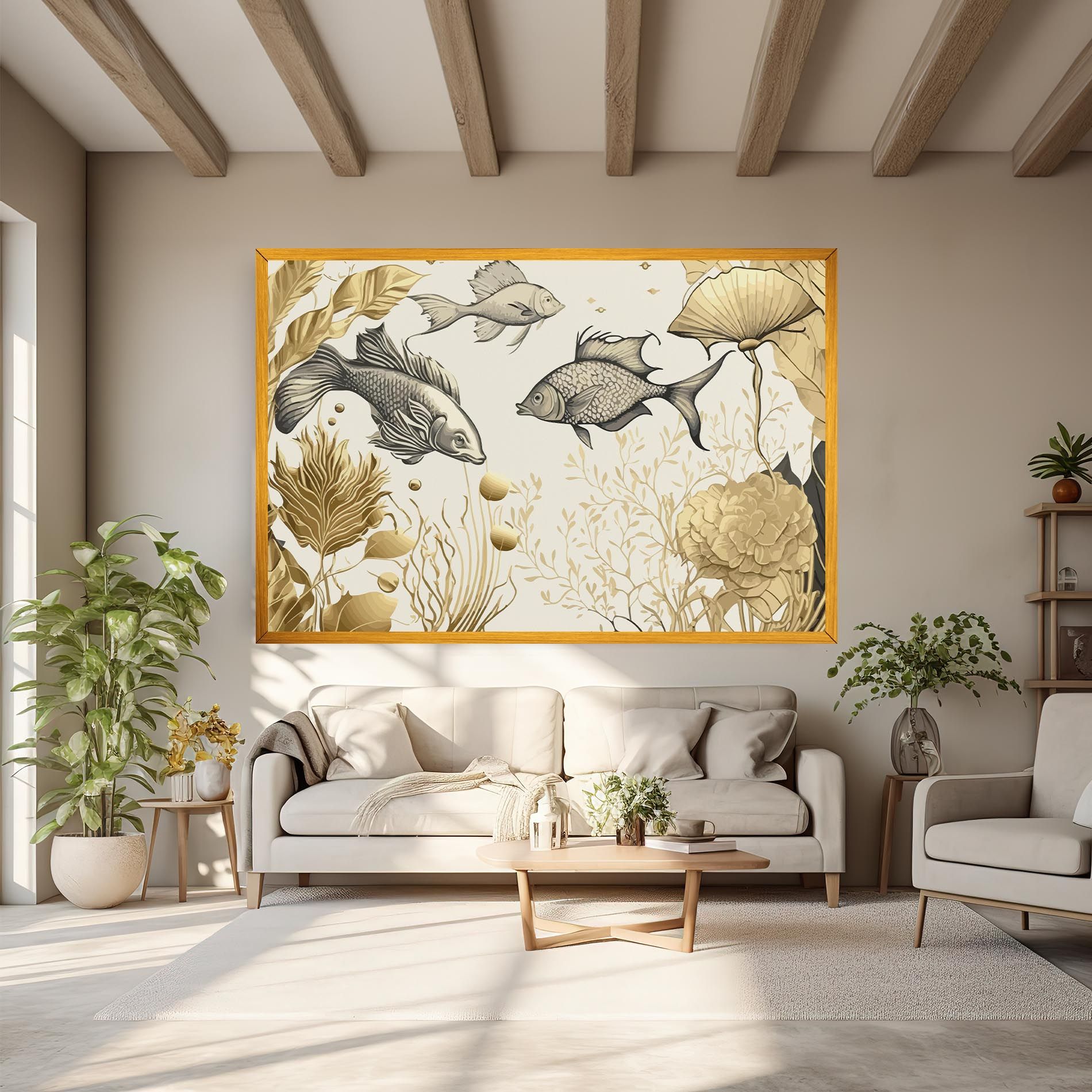 Grey Gold Fish mockup 6