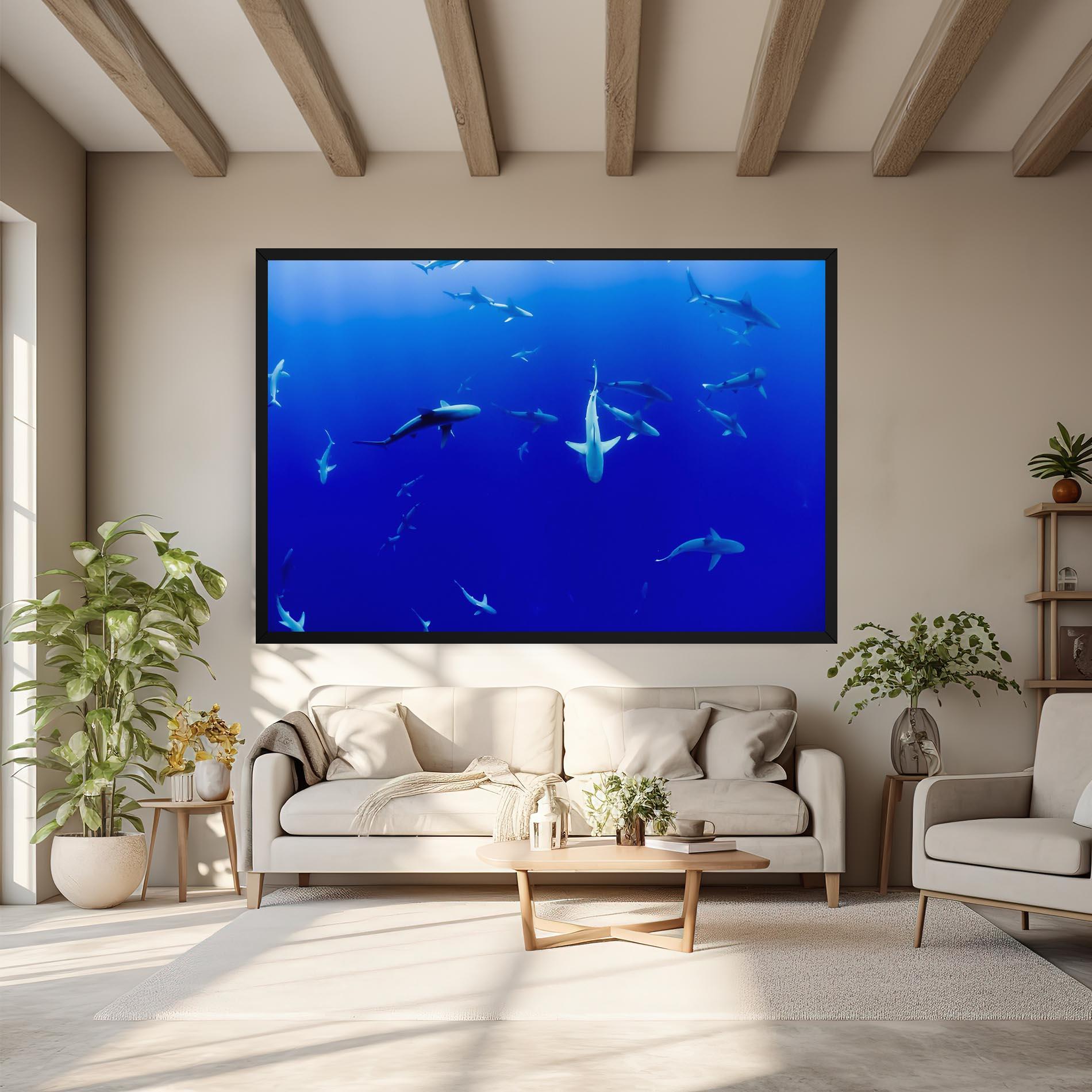 Картина на платно Baby Sharks mockup 6