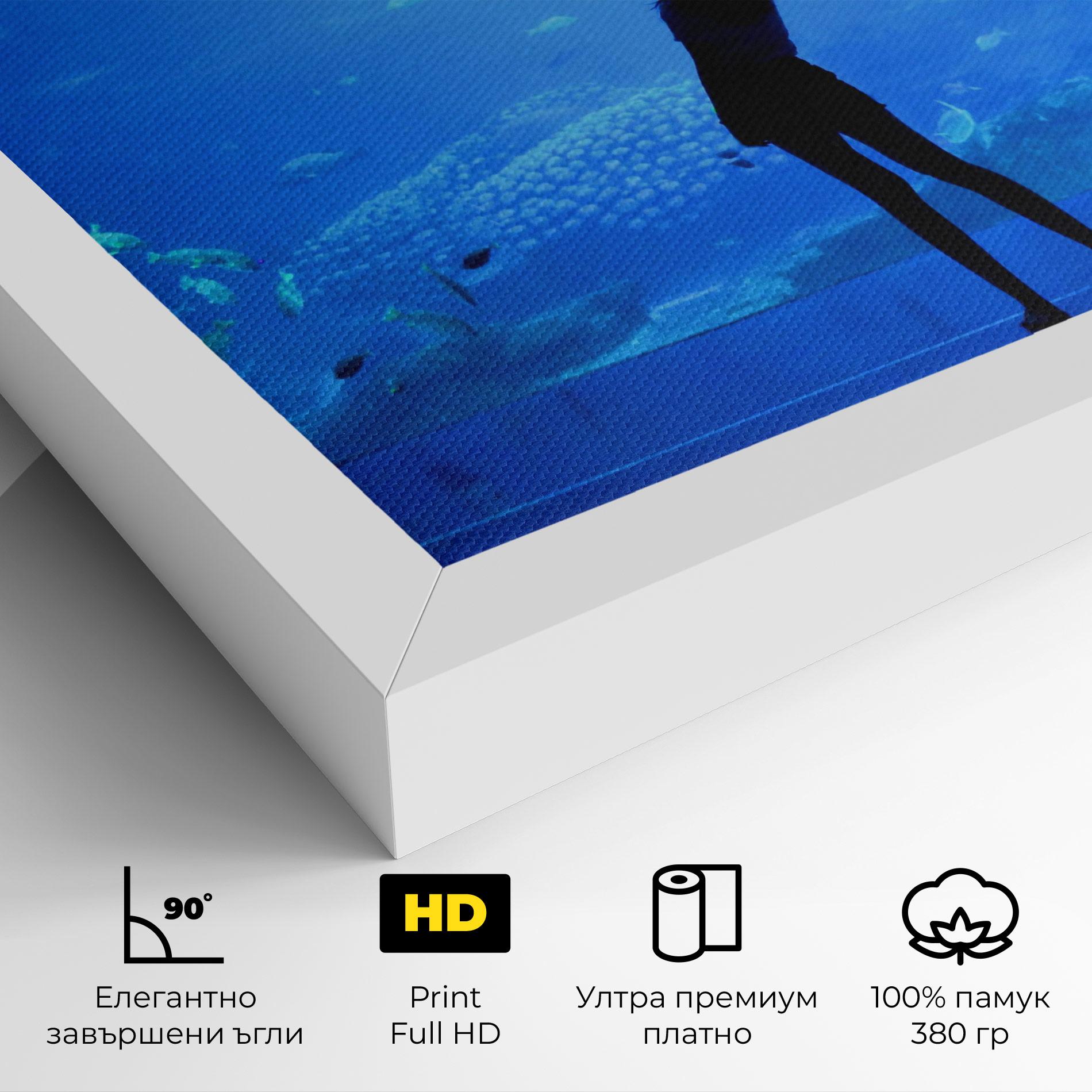 Картина на платно Aquarium Girl mockup 4
