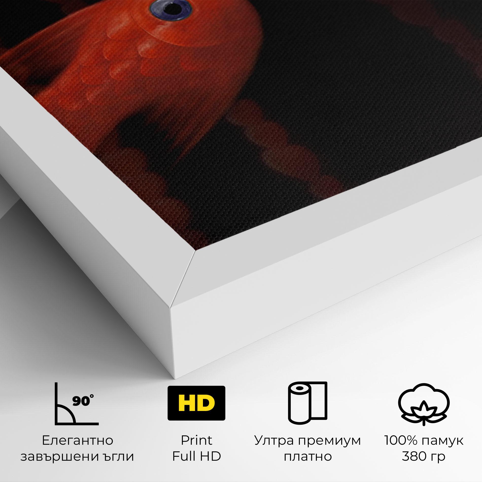 Картина на платно Orange Fish Heart mockup 4