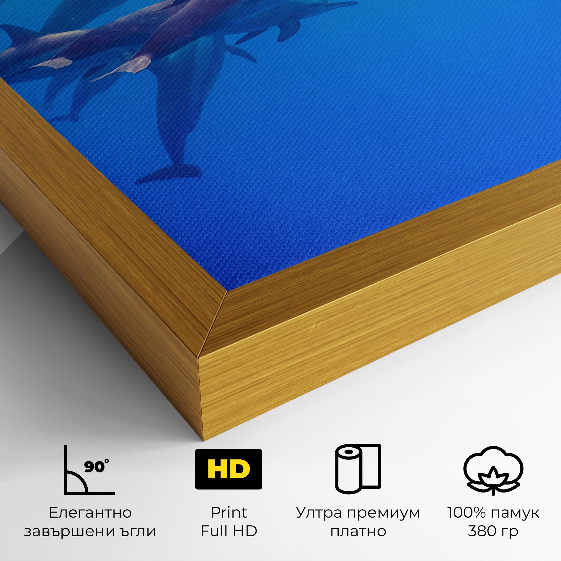 Картина на платно Dolphin Family mockup 4