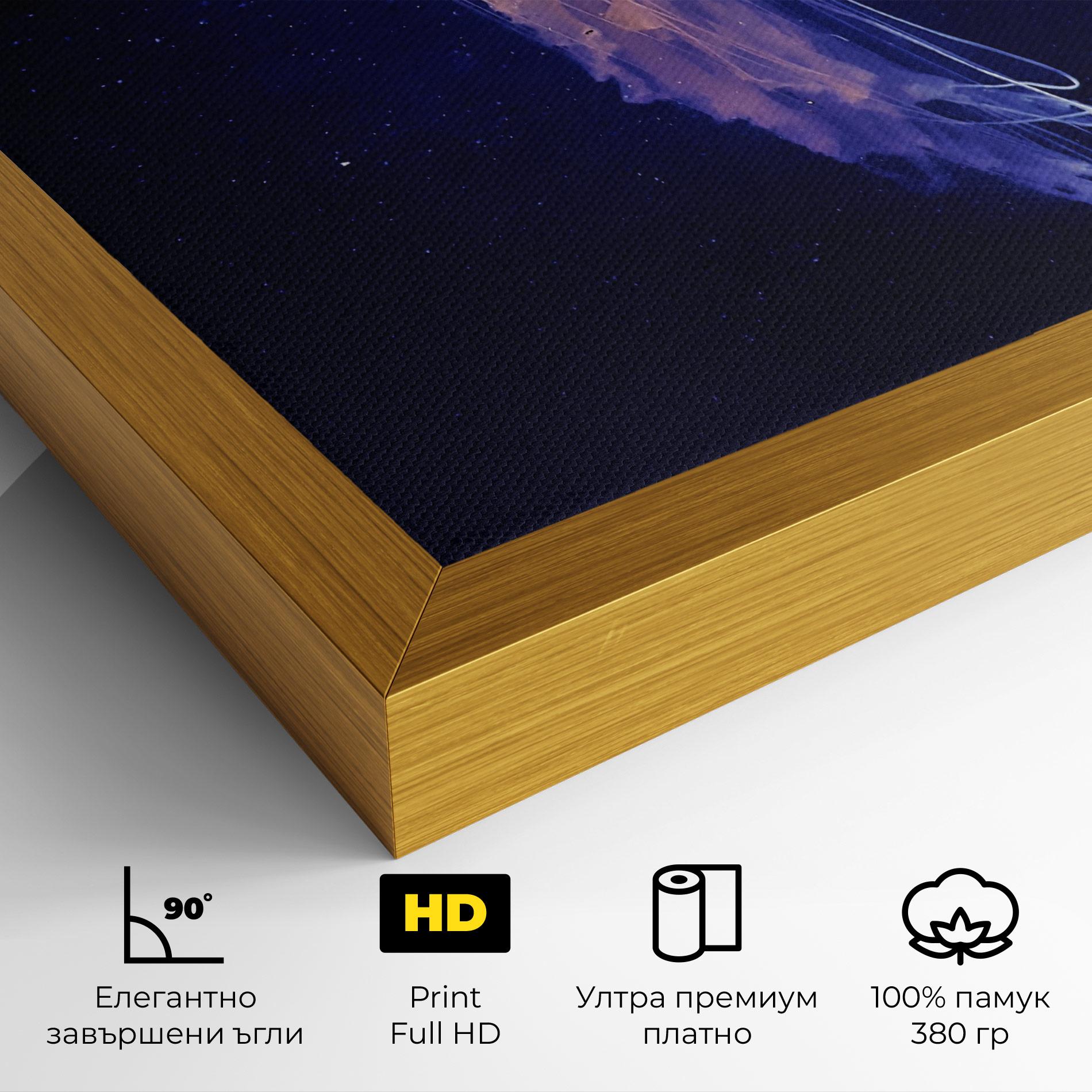 Картина на платно Purple Jellyfish mockup 4