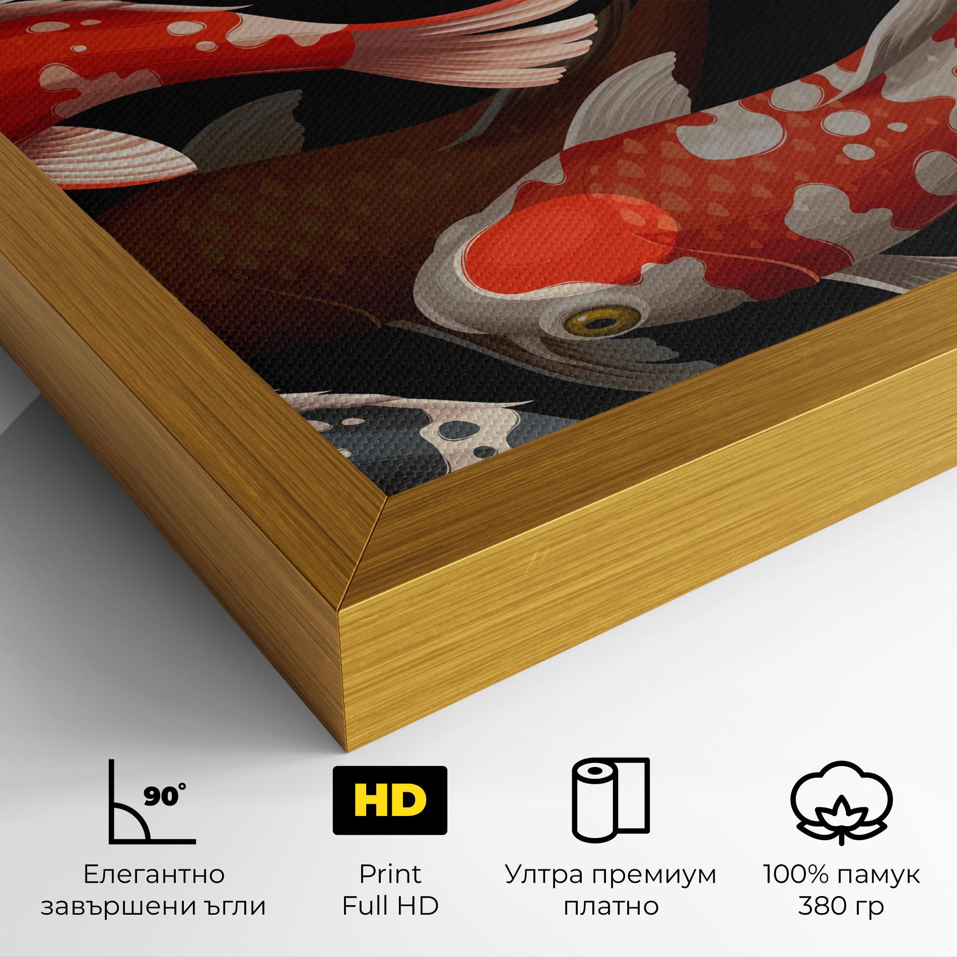 Картина на платно Seamless Koi Fish mockup 4