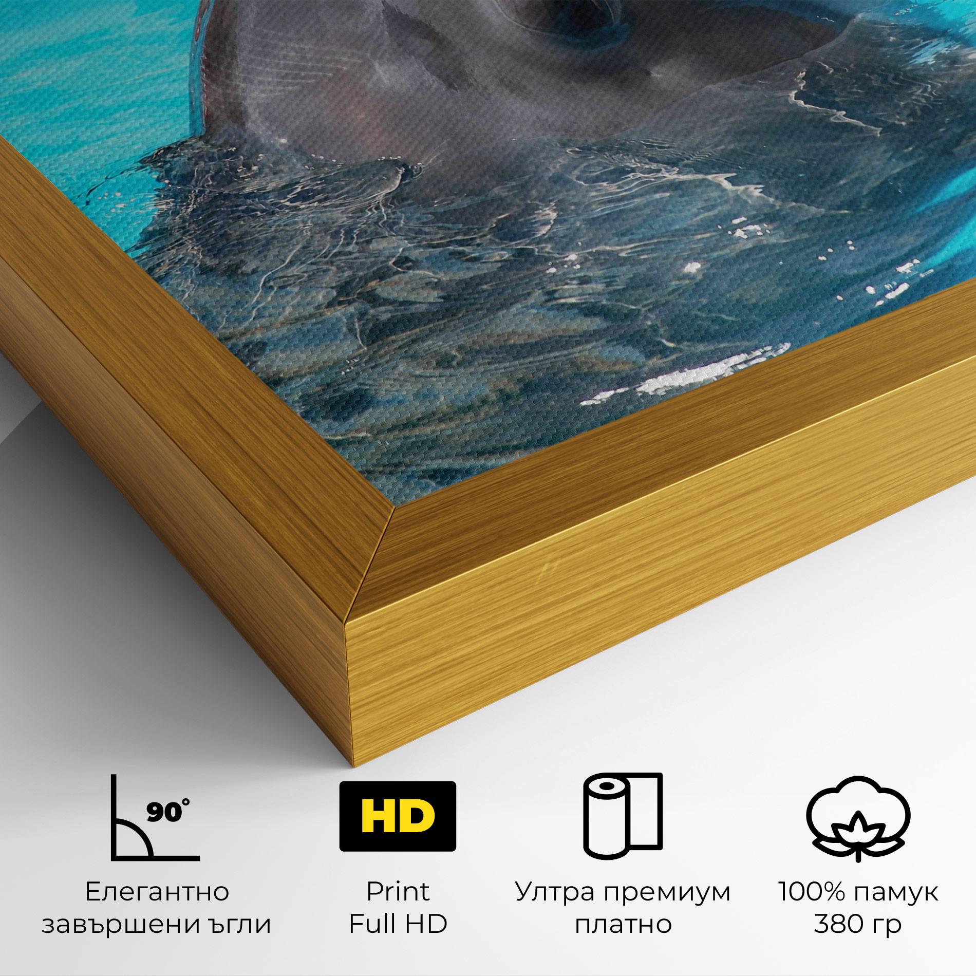 Картина на платно Trained Dolphin mockup 4