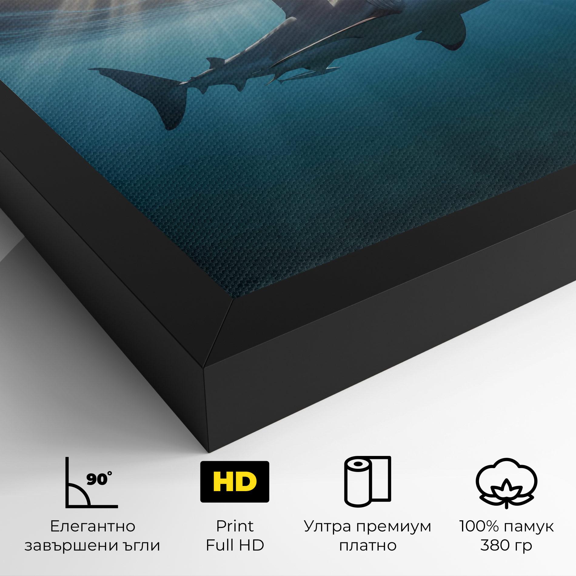 Картина на платно Big Shark mockup 4