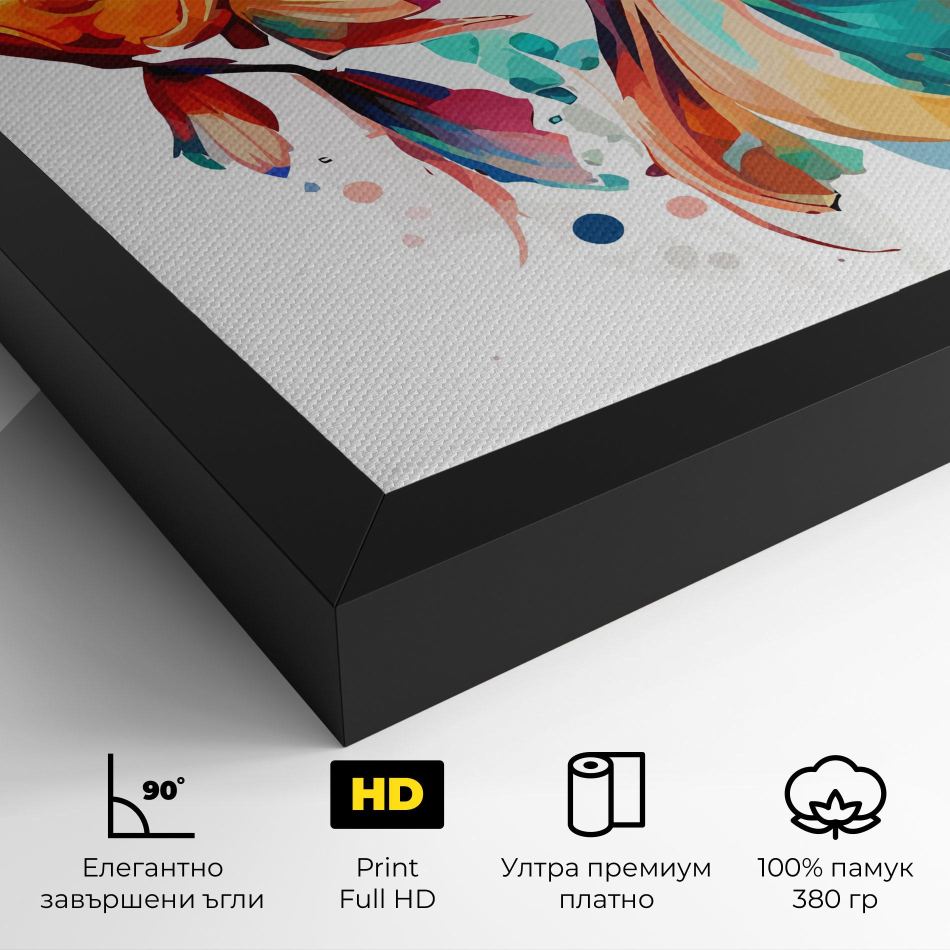 Картина на платно Blue Orange Fish mockup 4