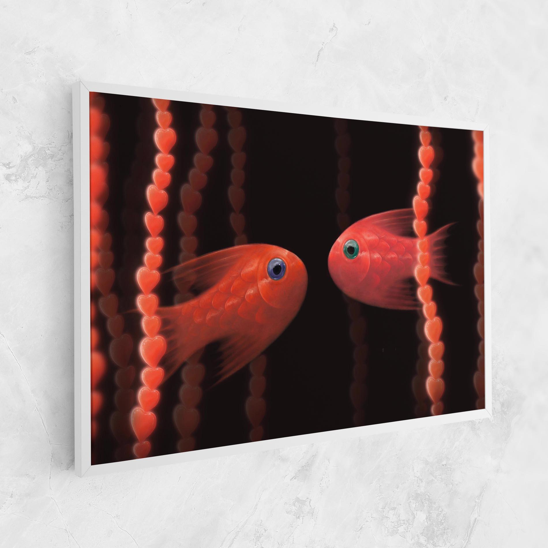 Картина на платно Orange Fish Heart mockup 1