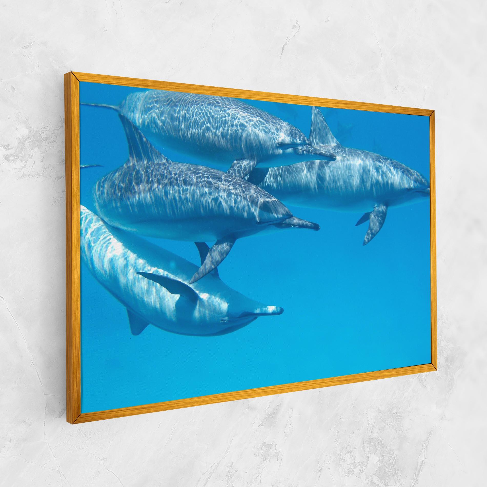Картина на платно Family Of Dolphins mockup 1