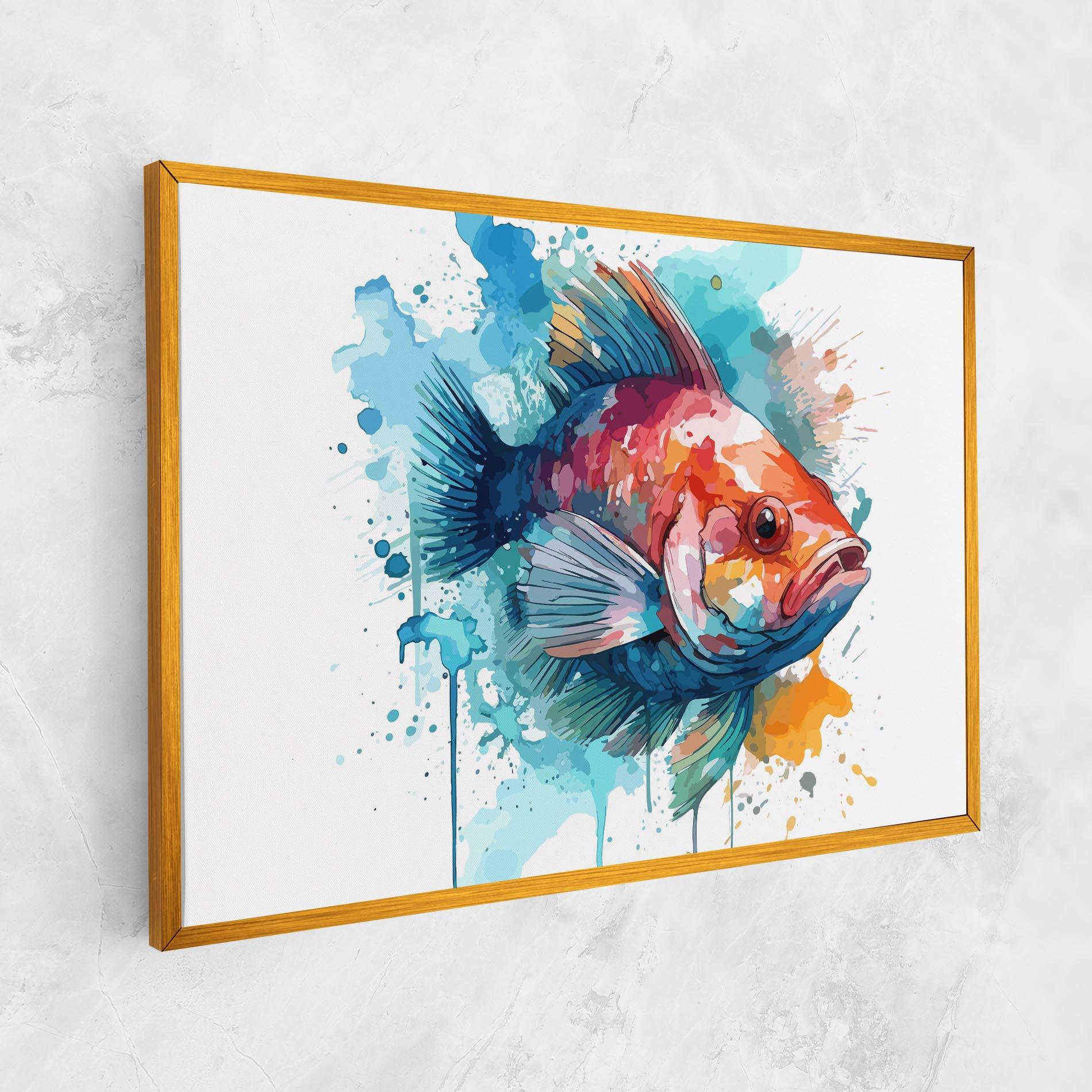 Картина на платно Watercolor Fish mockup 1