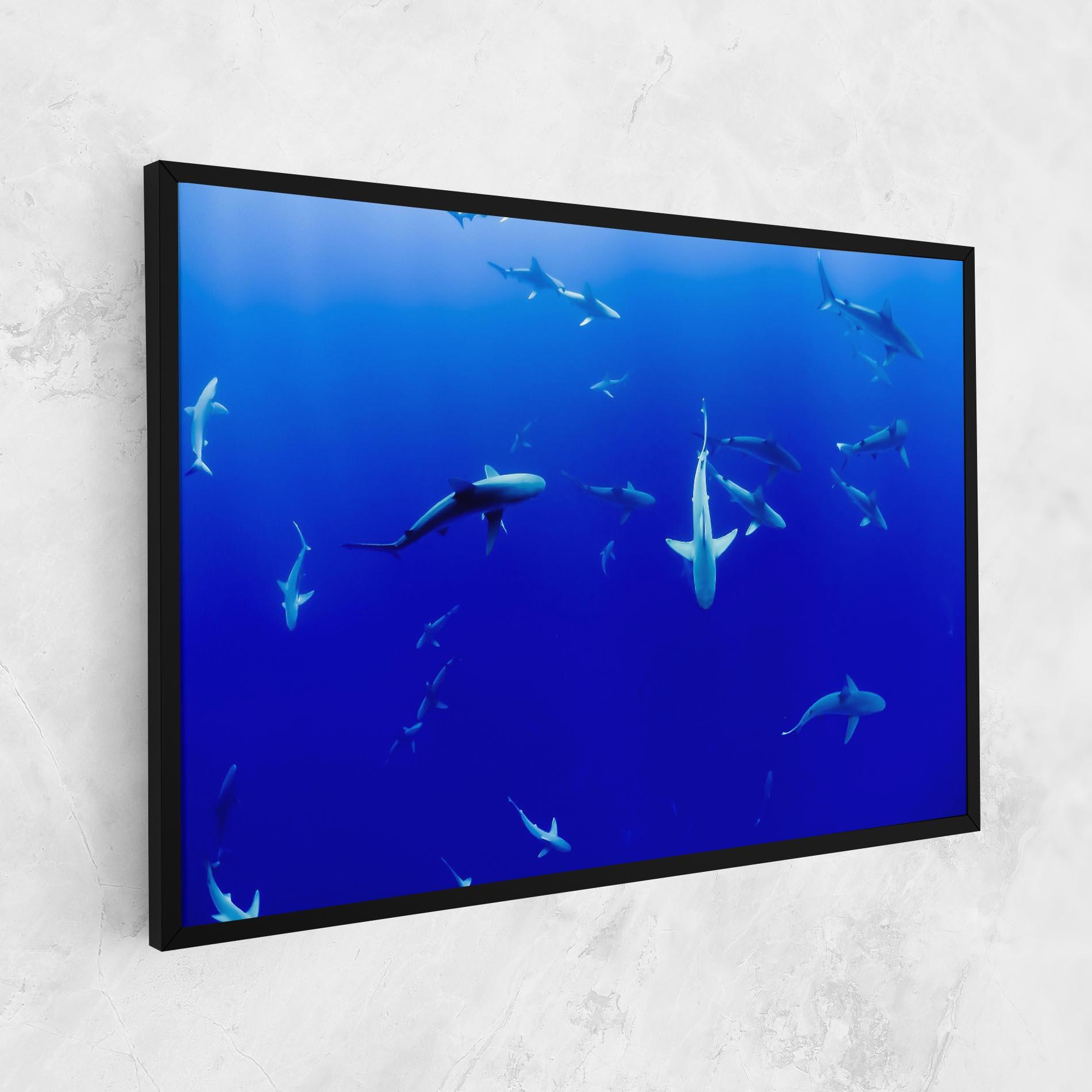 Картина на платно Baby Sharks mockup 1