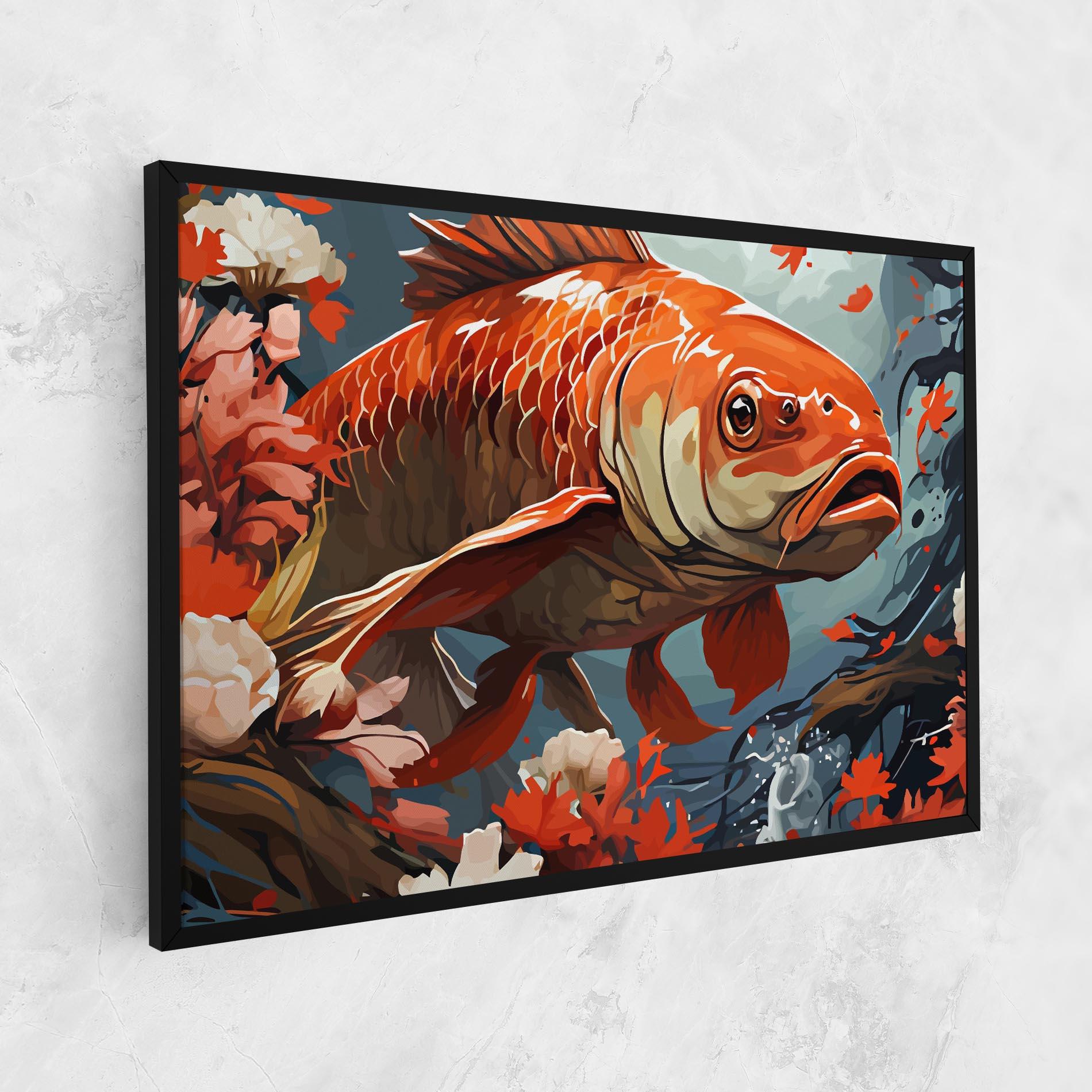 Картина на платно Orange Koi mockup 1
