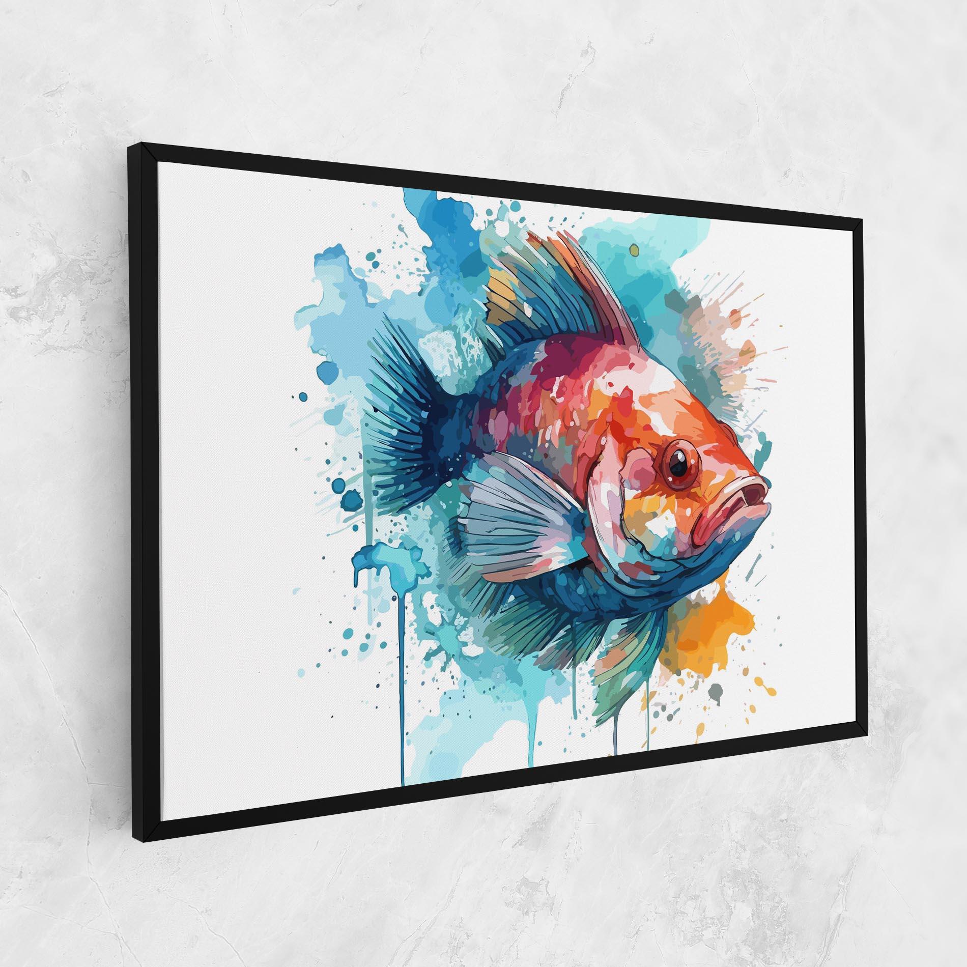 Картина на платно Watercolor Fish mockup 1