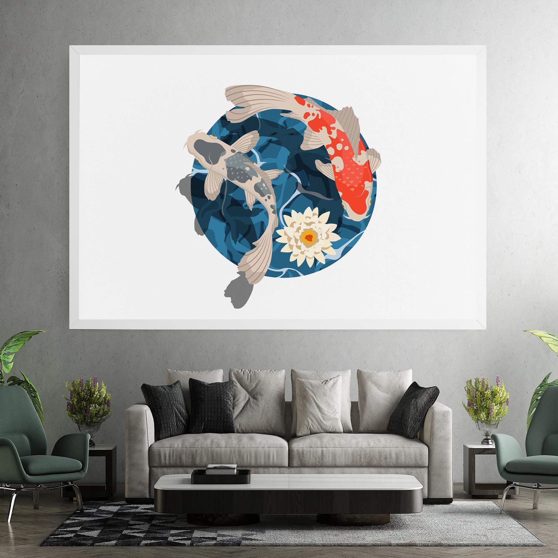 Grey Orange Koi mockup 7