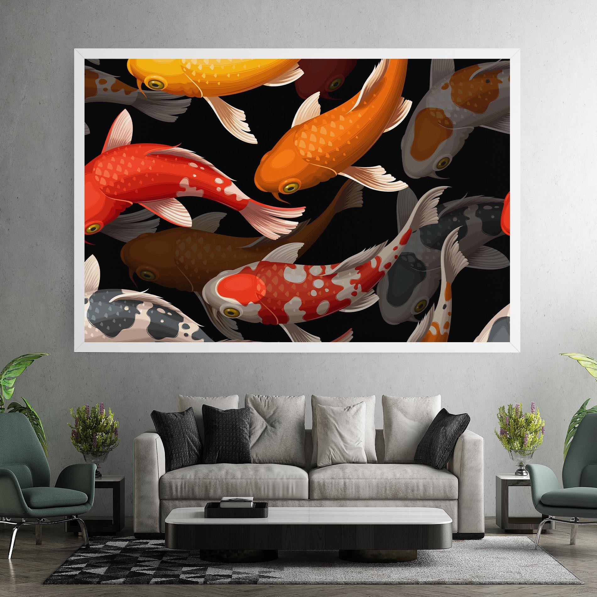 Картина на платно Seamless Koi Fish mockup 7