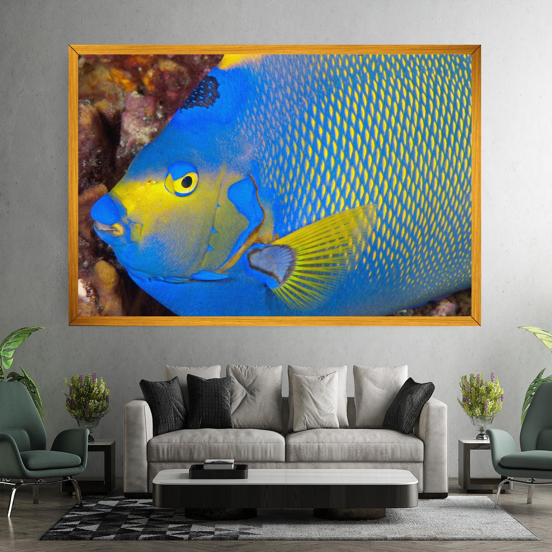 Картина на платно Blue Yellow Fish mockup 7
