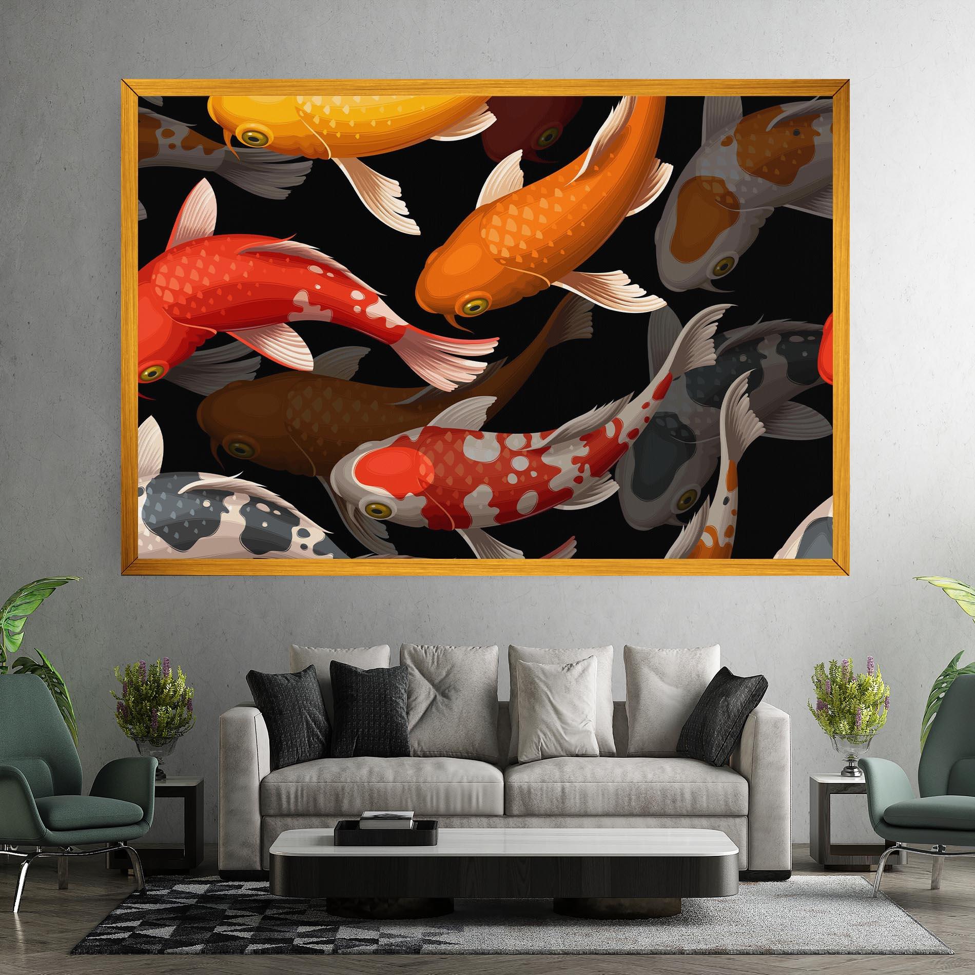 Картина на платно Seamless Koi Fish mockup 7