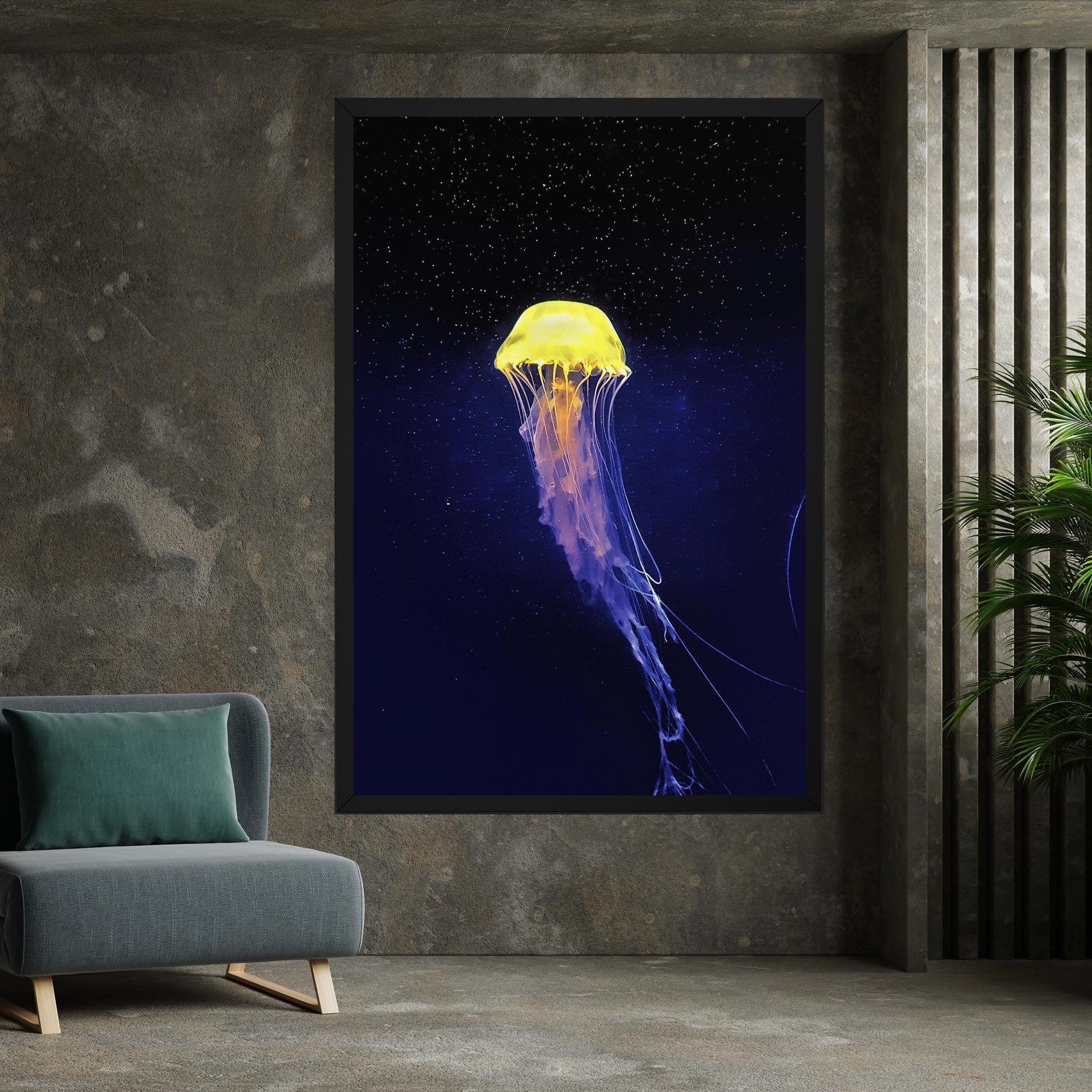 Картина на платно Purple Jellyfish mockup 7