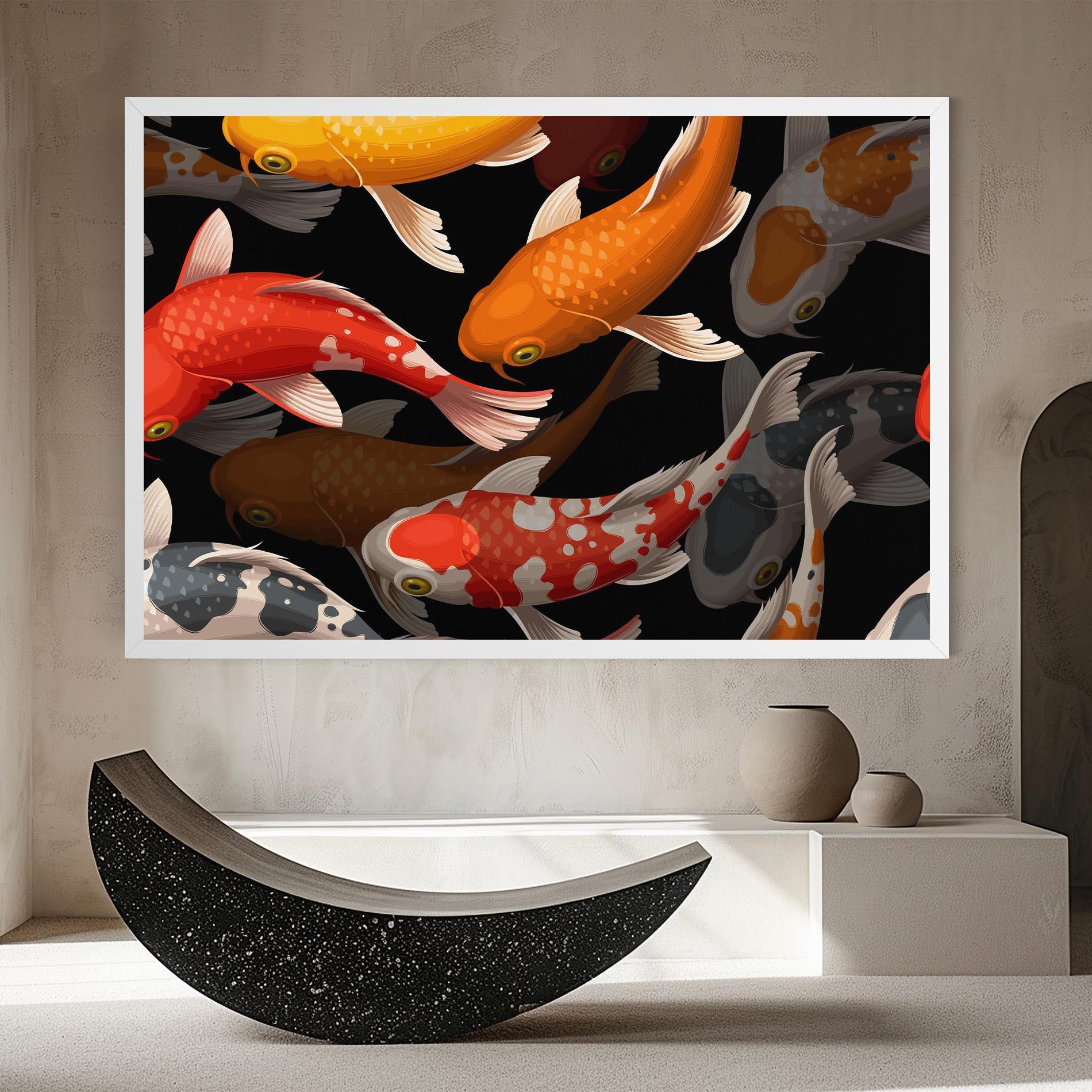 Картина на платно Seamless Koi Fish mockup 8