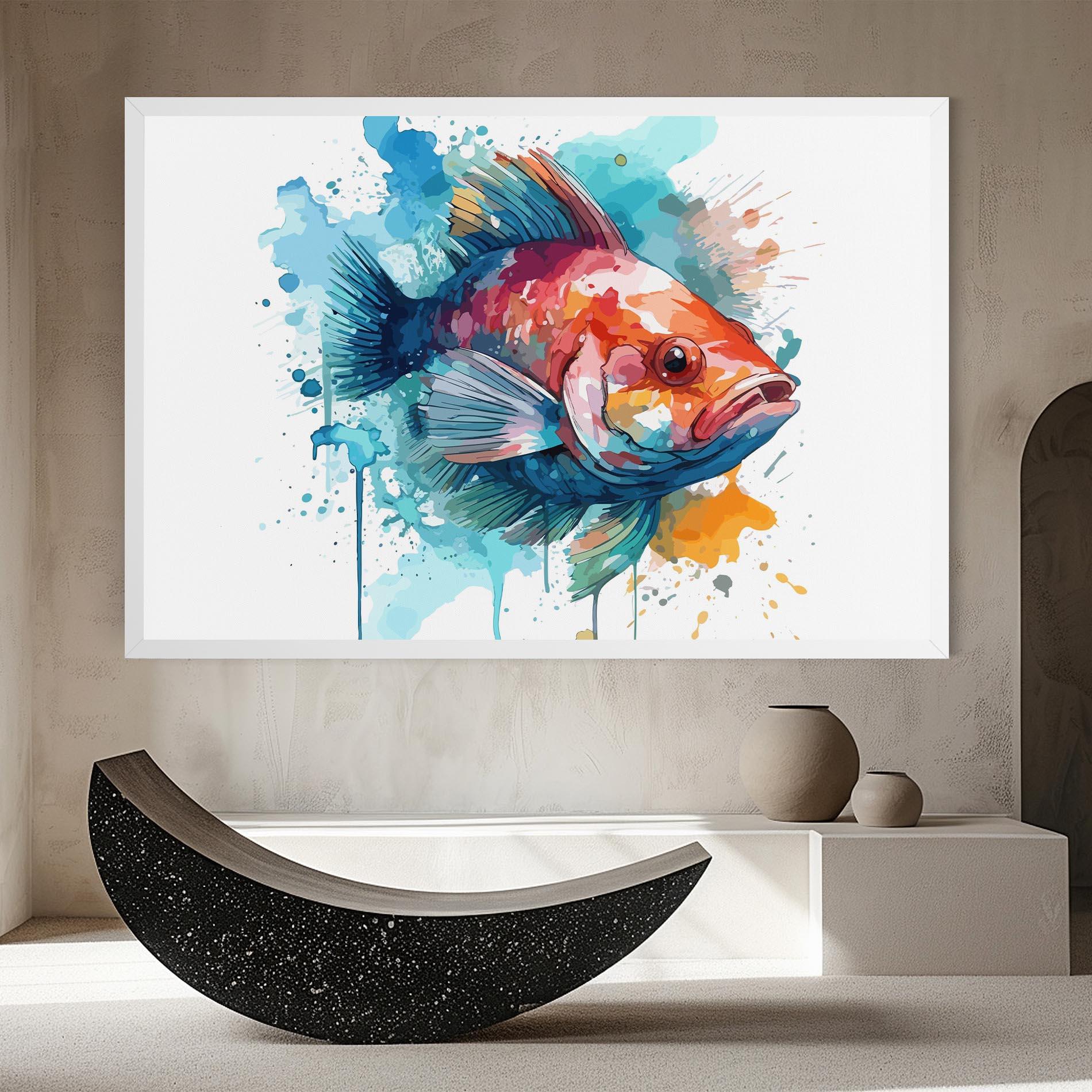 Картина на платно Watercolor Fish mockup 8