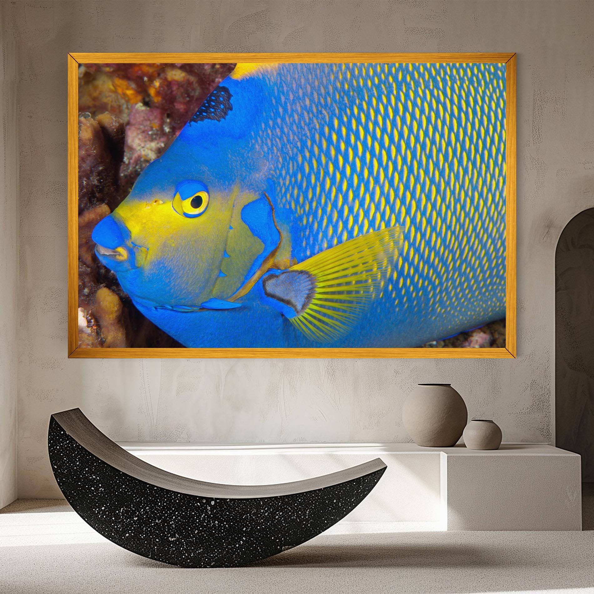 Картина на платно Blue Yellow Fish mockup 8
