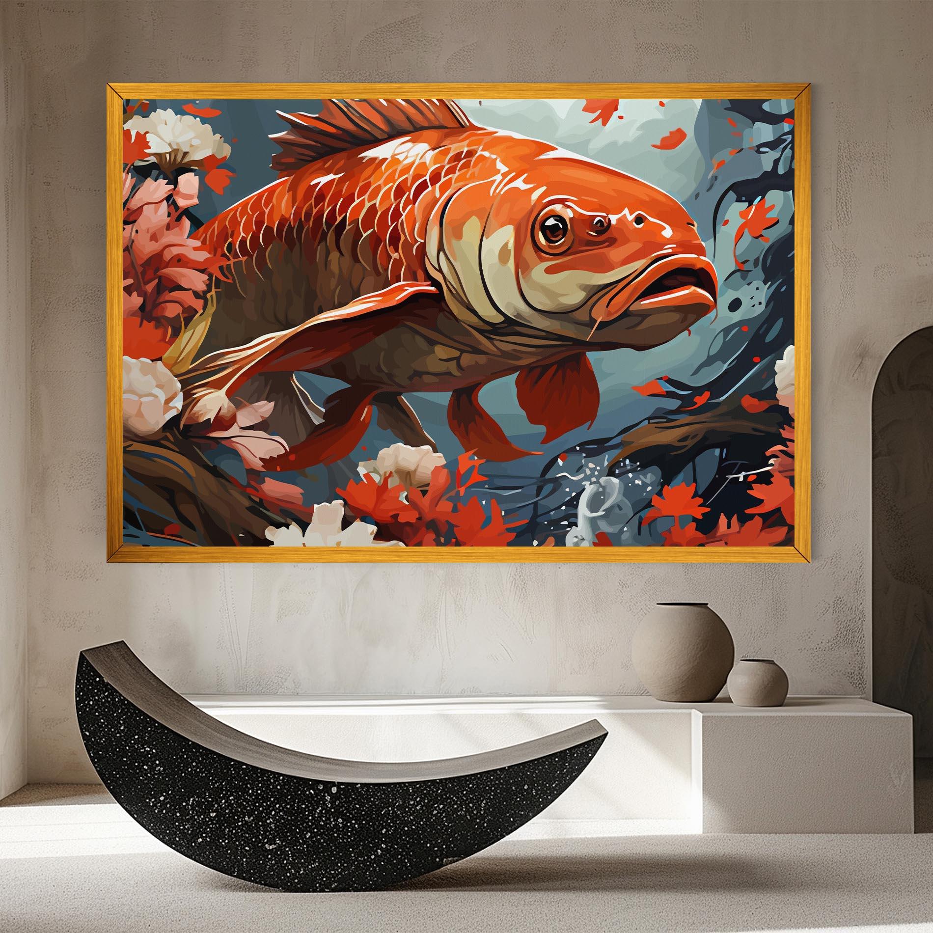 Картина на платно Orange Koi mockup 8