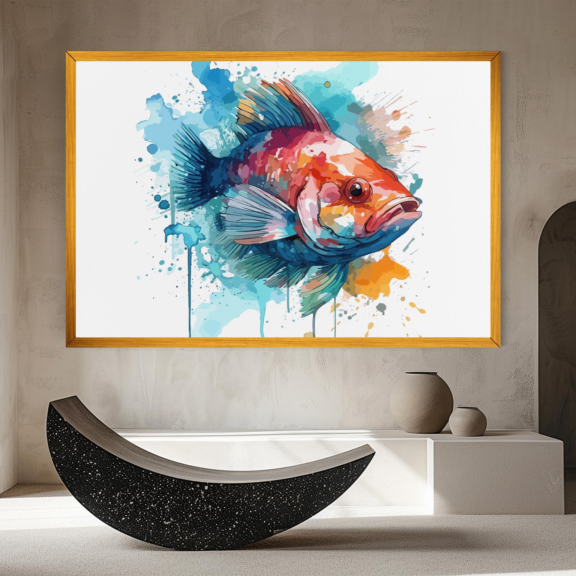 Картина на платно Watercolor Fish mockup 8