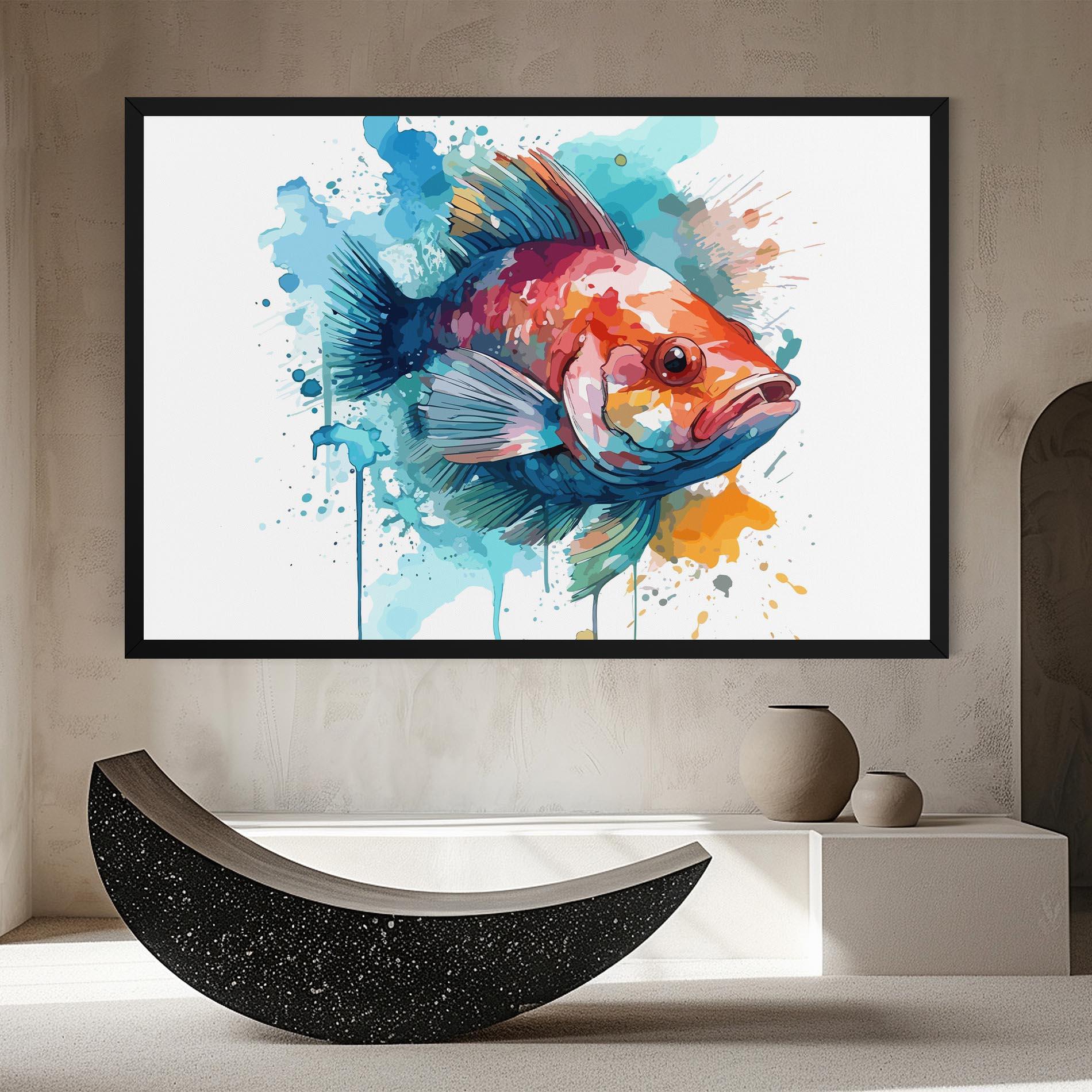 Картина на платно Watercolor Fish mockup 8