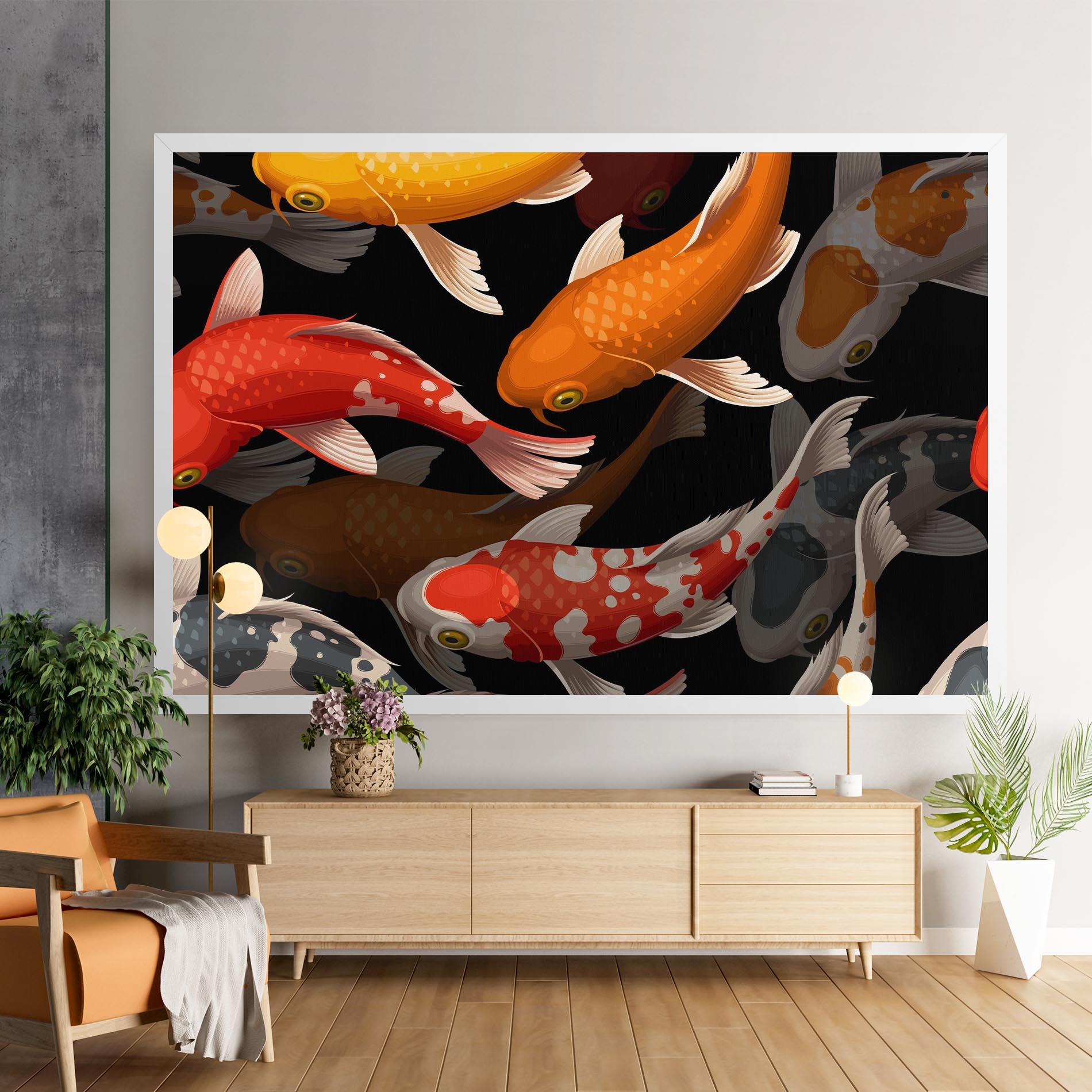 Картина на платно Seamless Koi Fish mockup 9