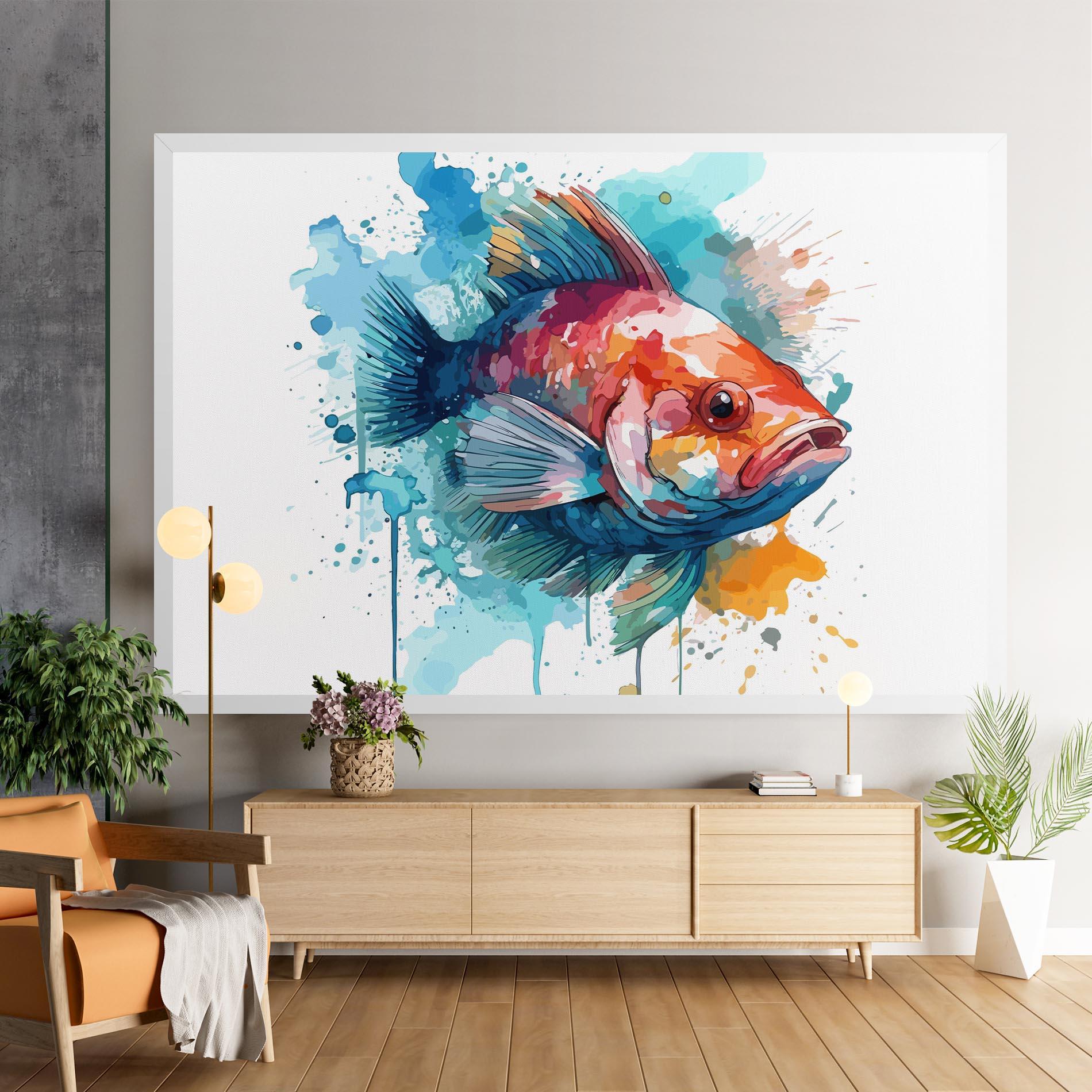 Картина на платно Watercolor Fish mockup 9