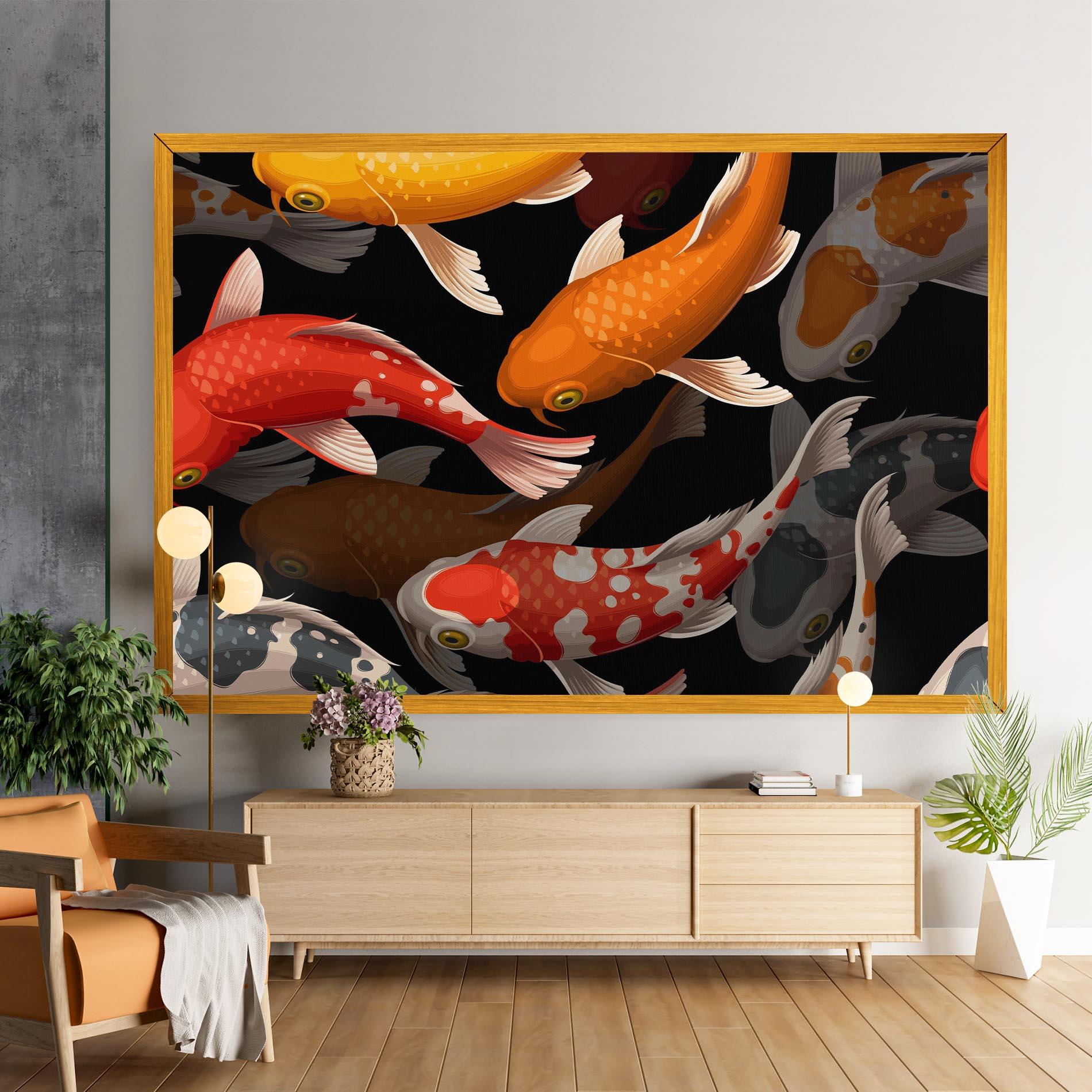 Картина на платно Seamless Koi Fish mockup 9