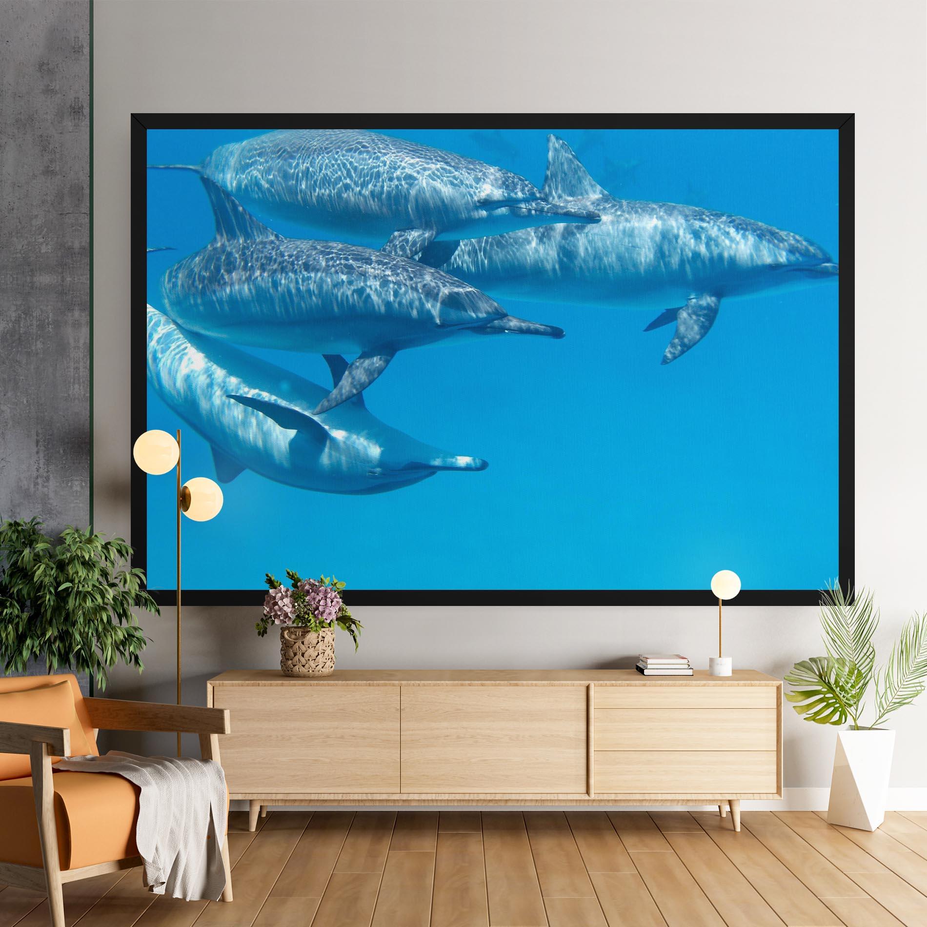 Картина на платно Family Of Dolphins mockup 9