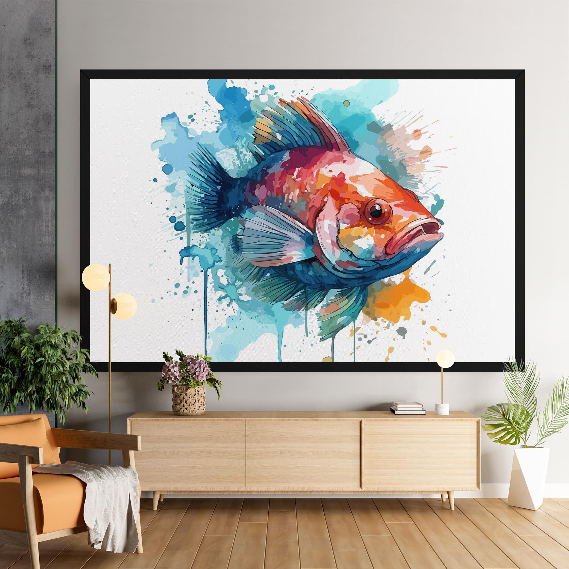 Картина на платно Watercolor Fish mockup 9