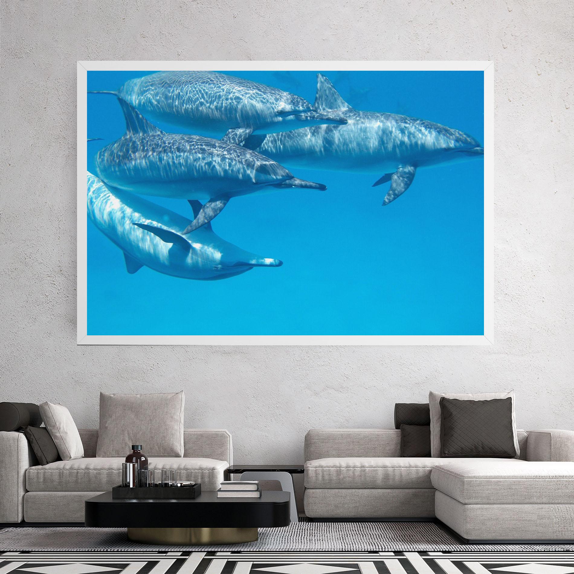 Картина на платно Family Of Dolphins mockup 2