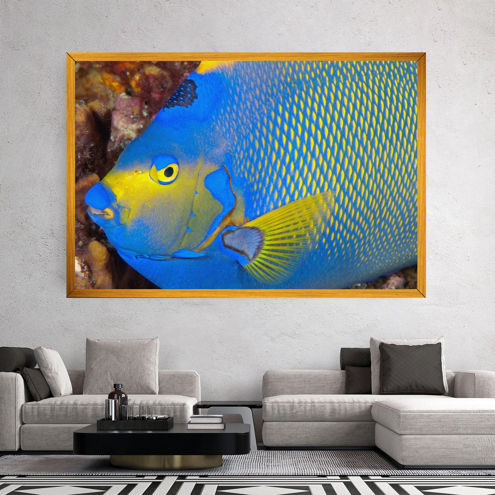 Картина на платно Blue Yellow Fish mockup 2