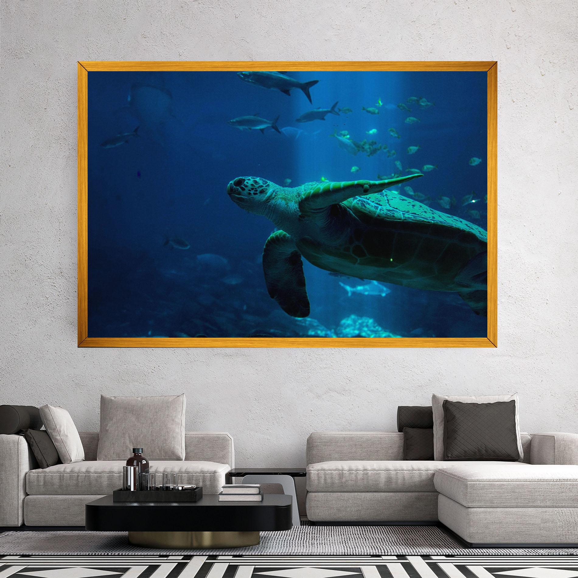 Картина на платно Green Turtule mockup 2