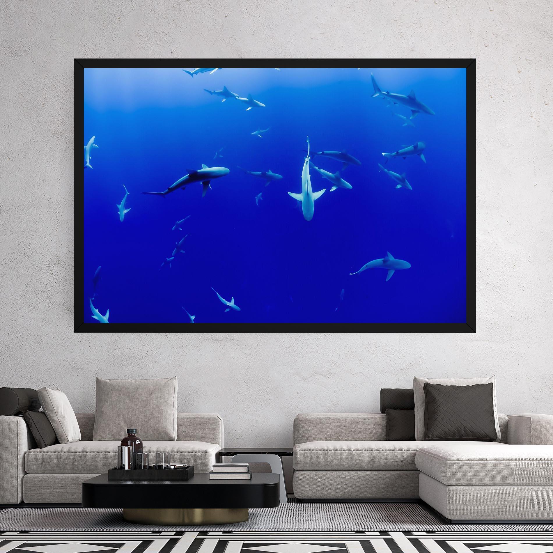 Картина на платно Baby Sharks mockup 2