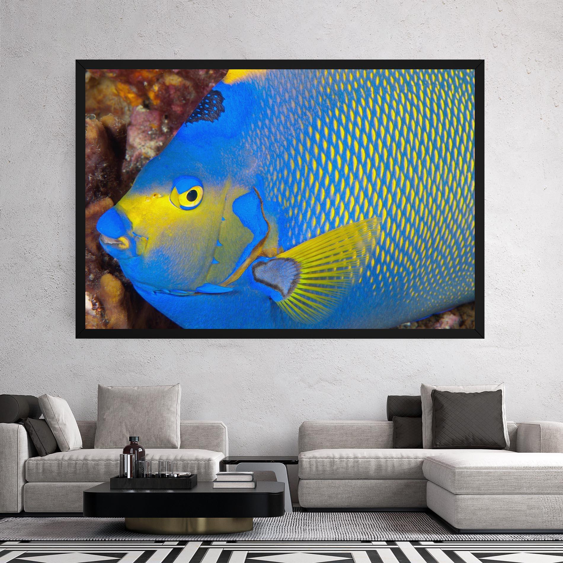 Картина на платно Blue Yellow Fish mockup 2
