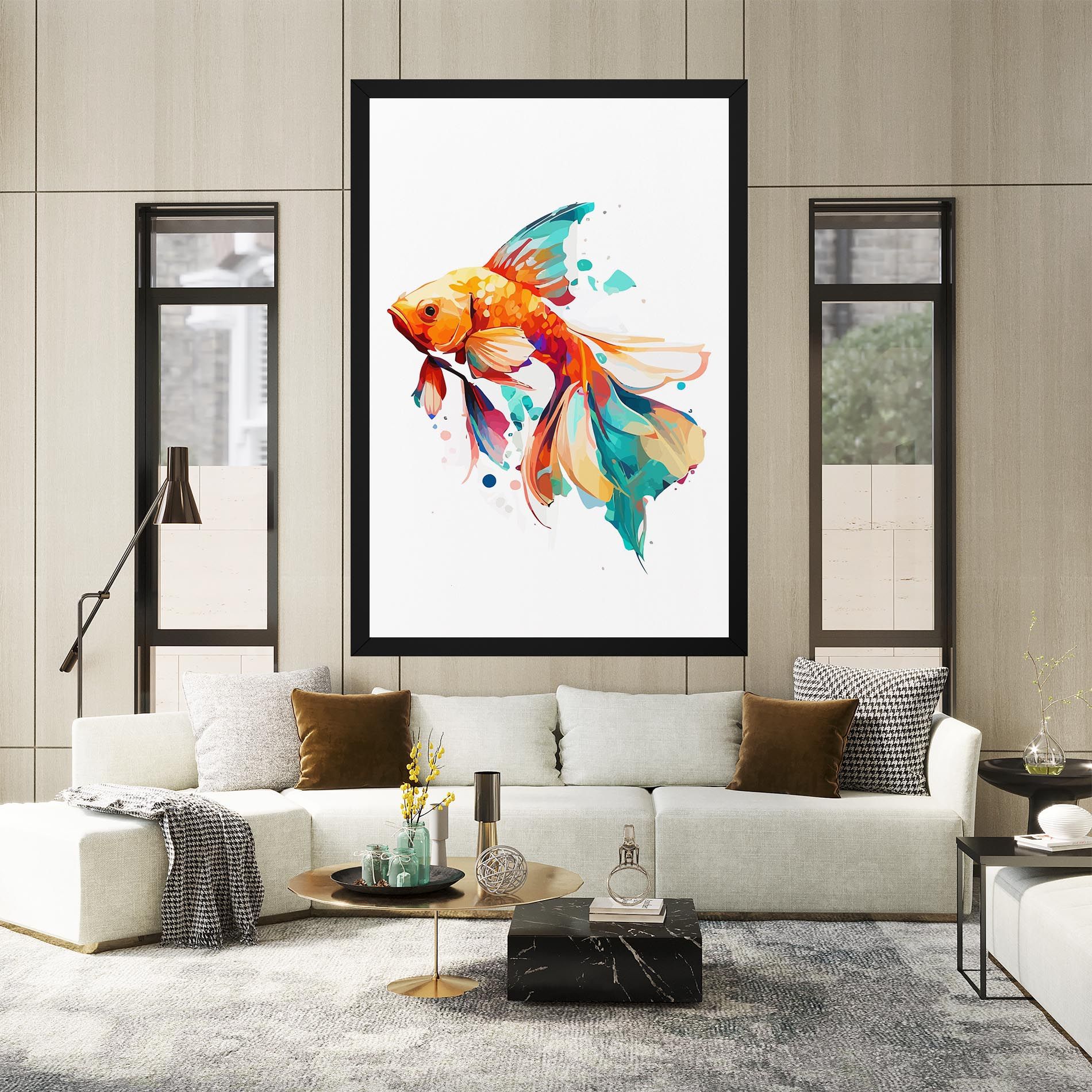 Blue Orange Fish mockup 2