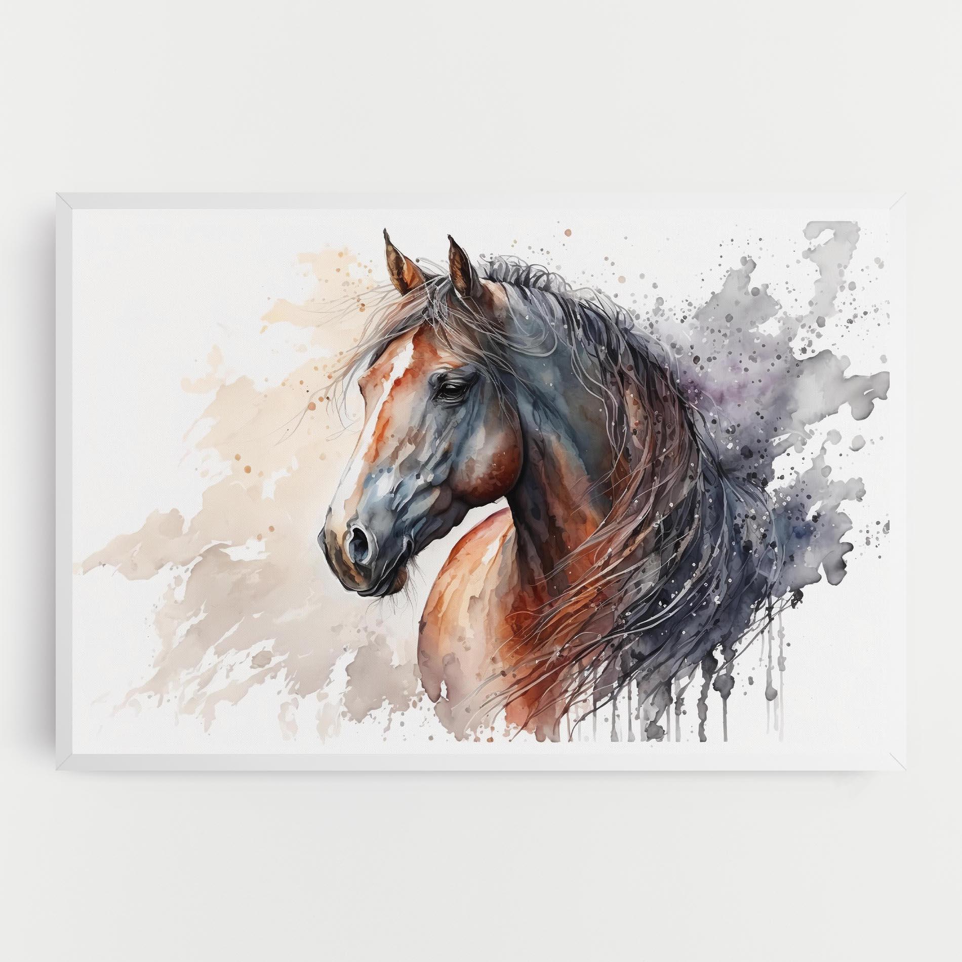 Картина на платно Black Brown Horse Painting mockup 0