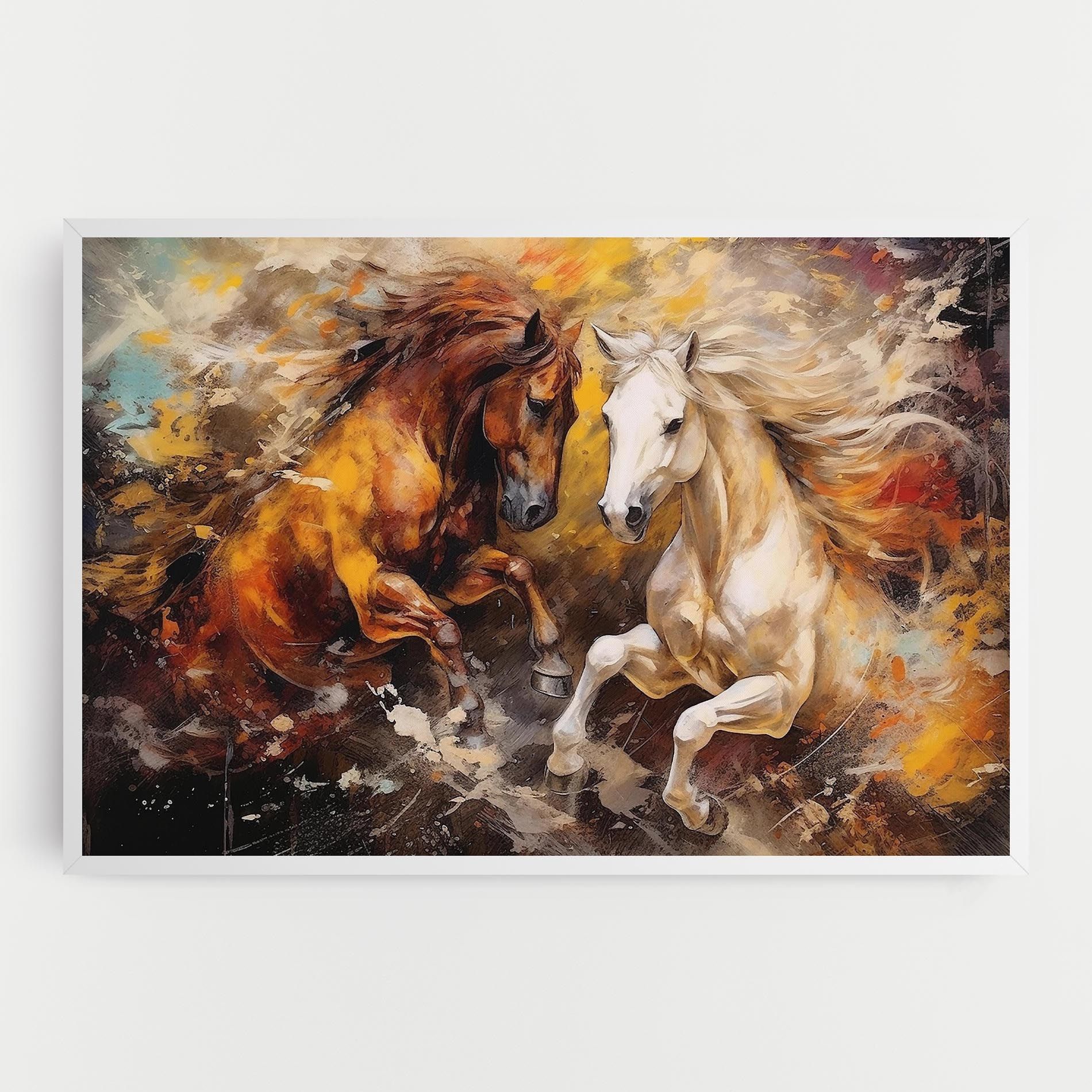 Brown White Horses mockup 0