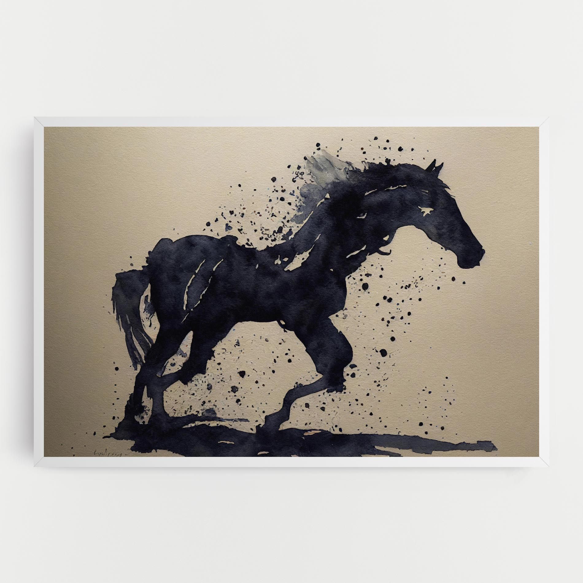 Watercolor Black Horse mockup 0