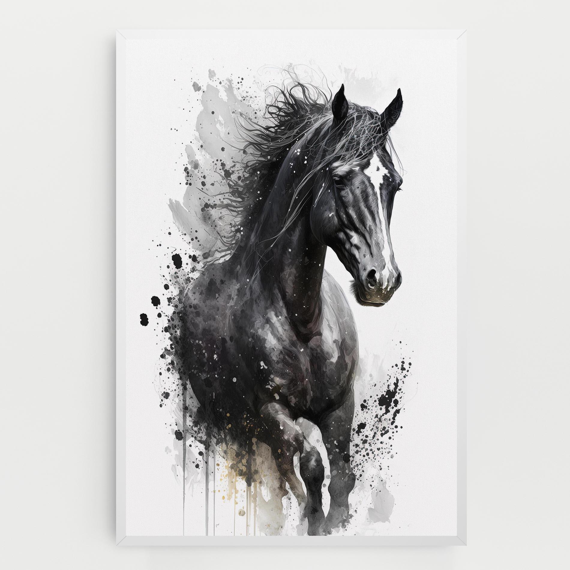 Картина на платно Black Horse mockup 0