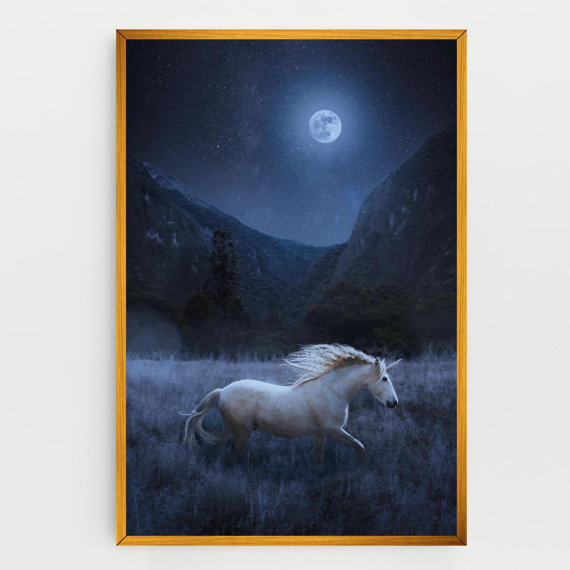 Картина на платно Blue Moon Unicorn mockup 0