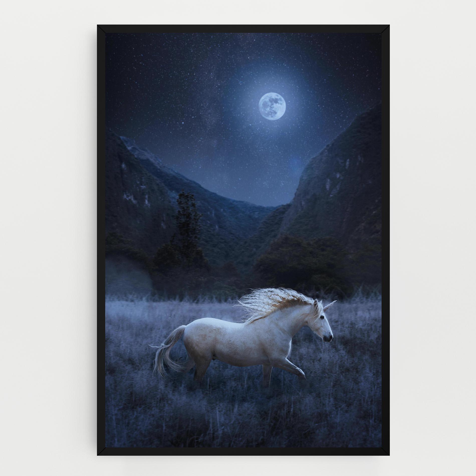 Картина на платно Blue Moon Unicorn mockup 0