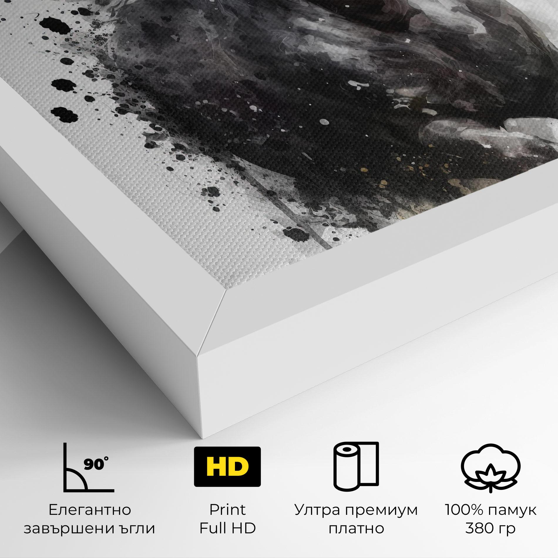 Картина на платно Black Horse mockup 4