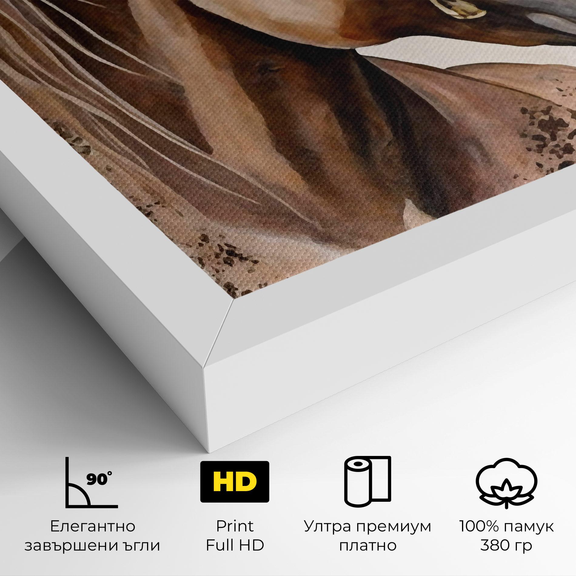 Картина на платно Gold Horse Painting mockup 4