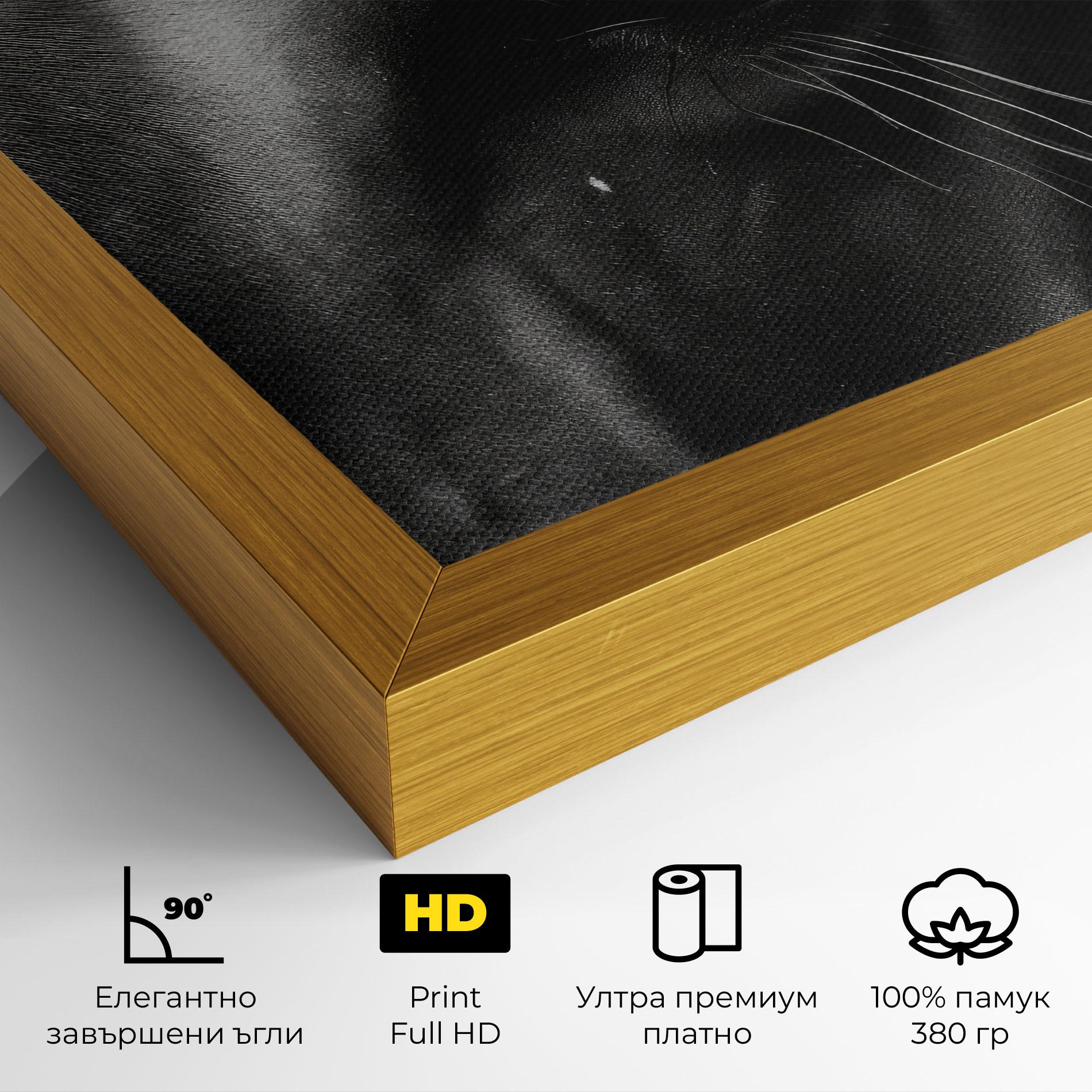 Картина на платно Black Horse Eye mockup 4