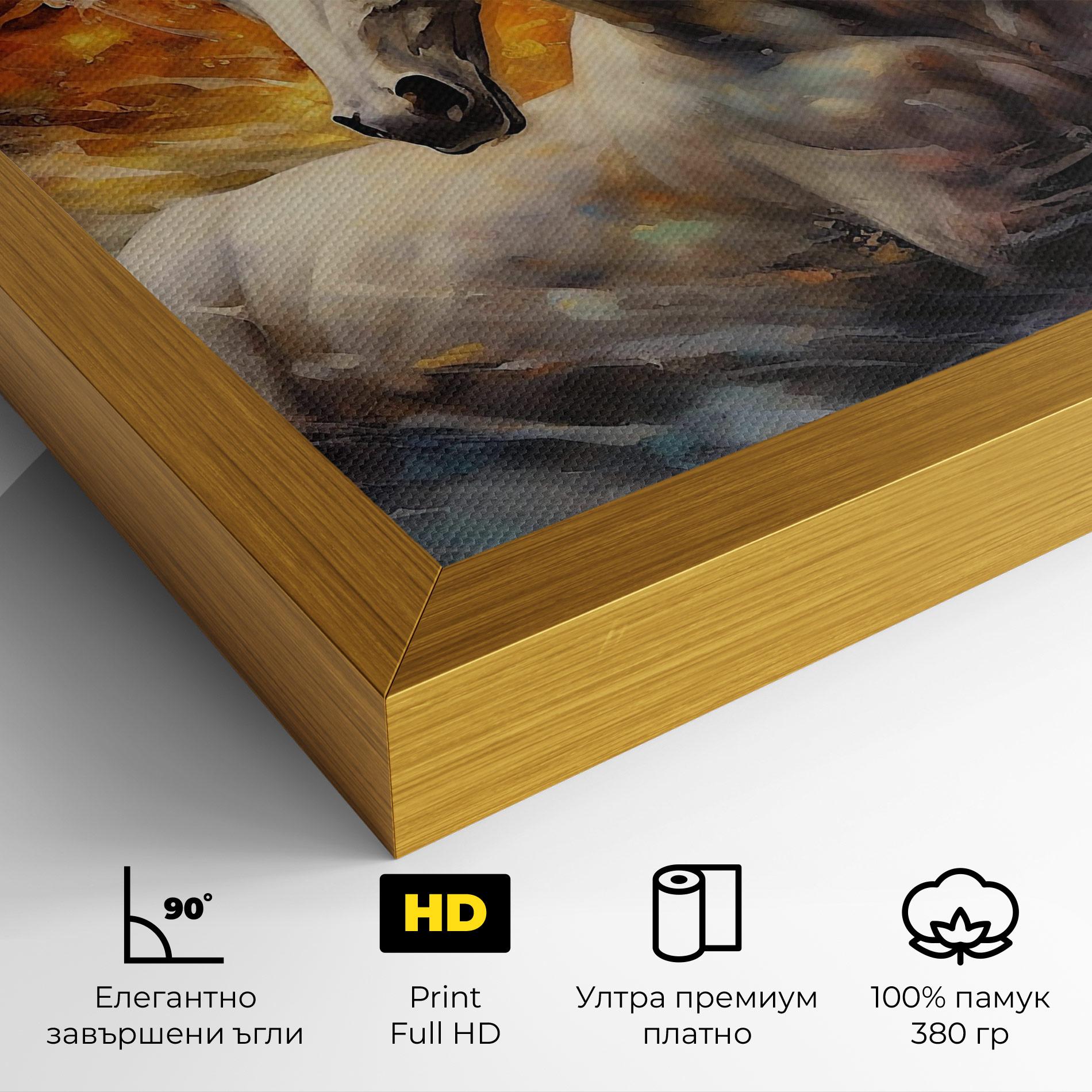 Картина на платно White Horse Painting mockup 4
