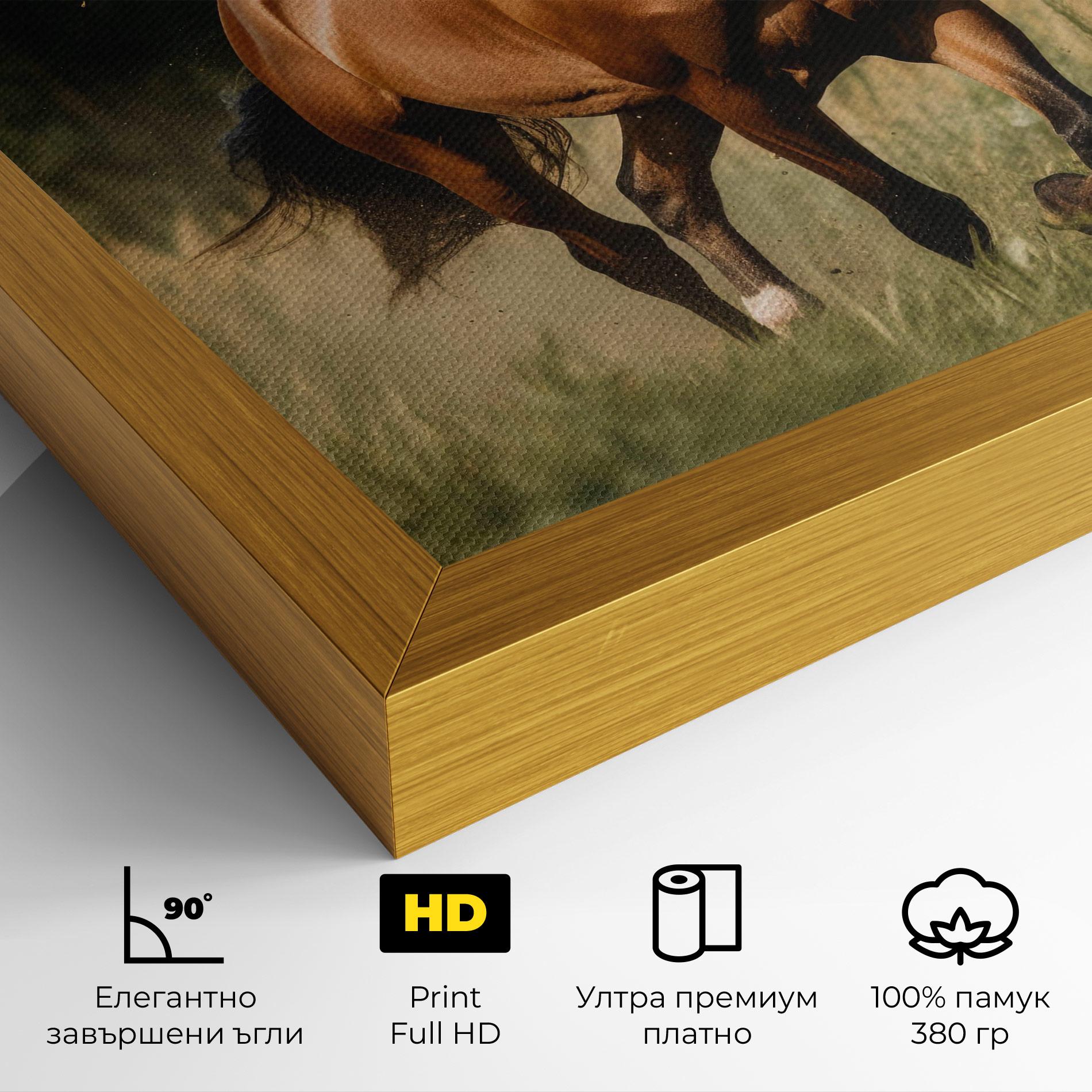 Картина на платно Wild Horse Running mockup 4