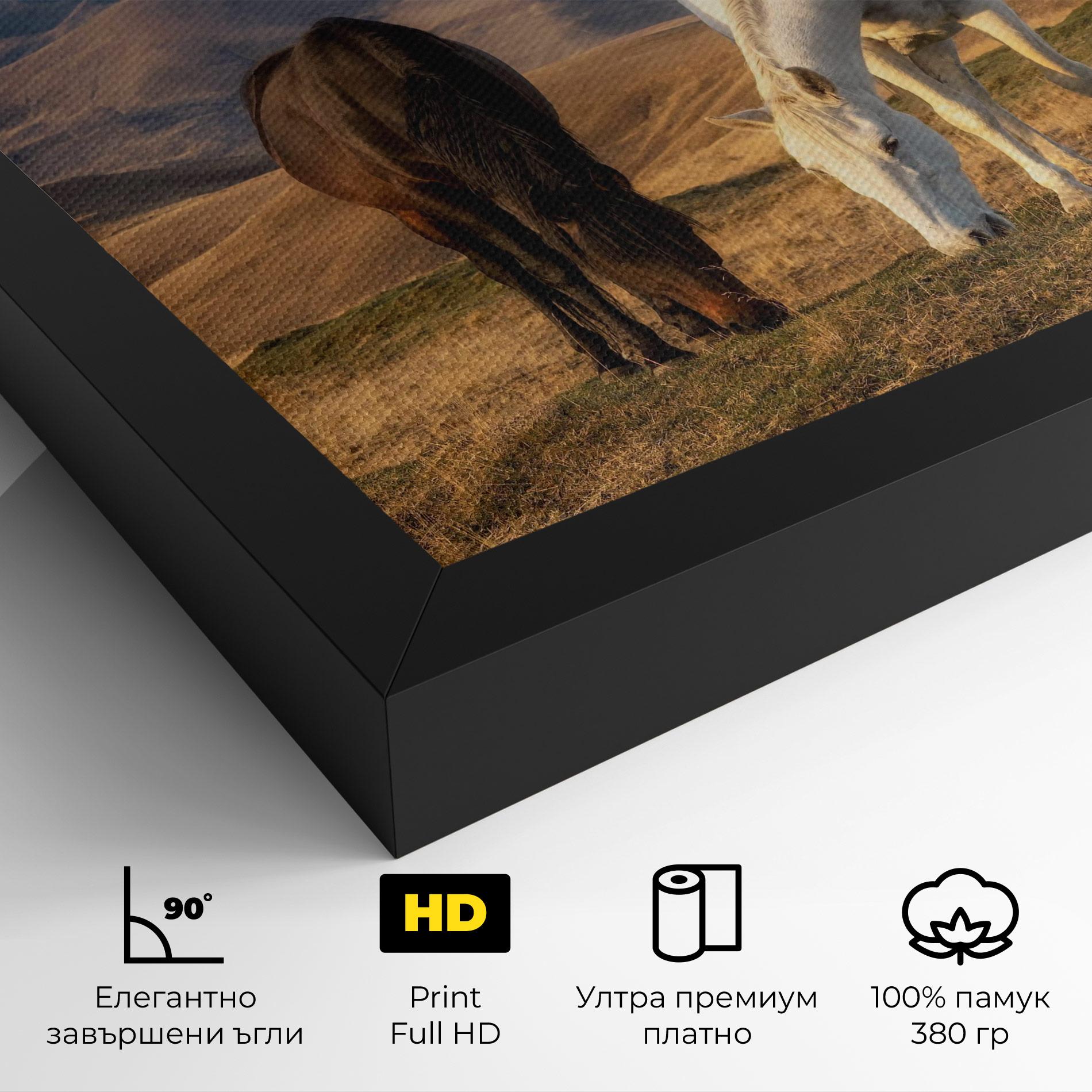 Картина на платно Mountain Horses mockup 4